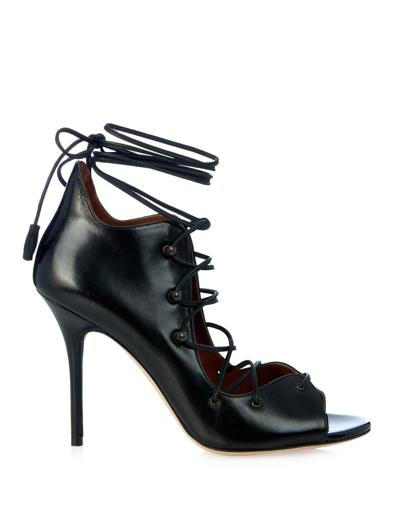 Lyst - Malone Souliers Savannah Lace-Up Leather Sandals in Black