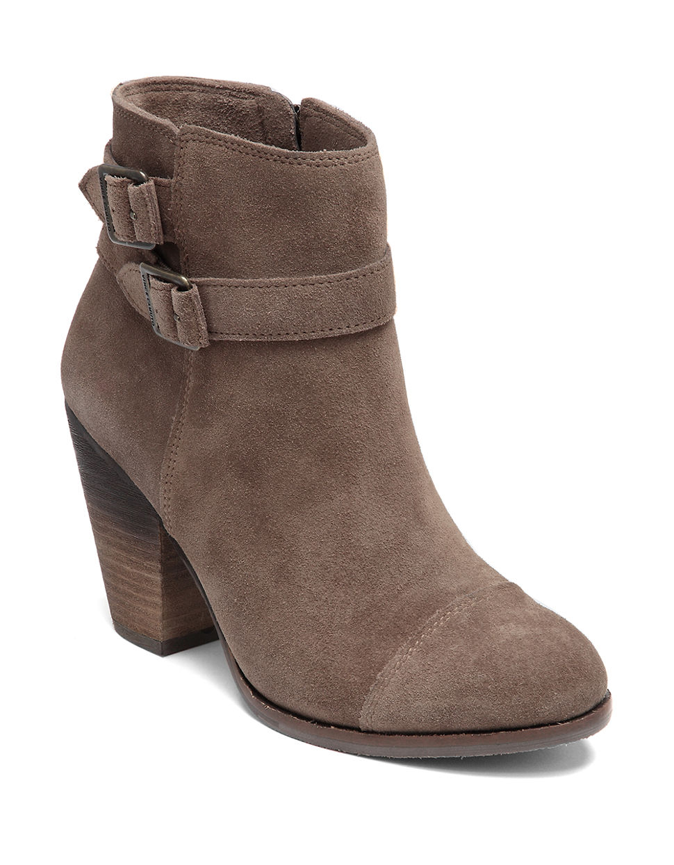 Lyst - Vince Camuto Hasia Suede Booties in Natural