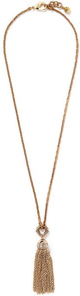 Lulu Frost 39;narcissus39; Crystal Tassel Necklace in Gold Metallic 