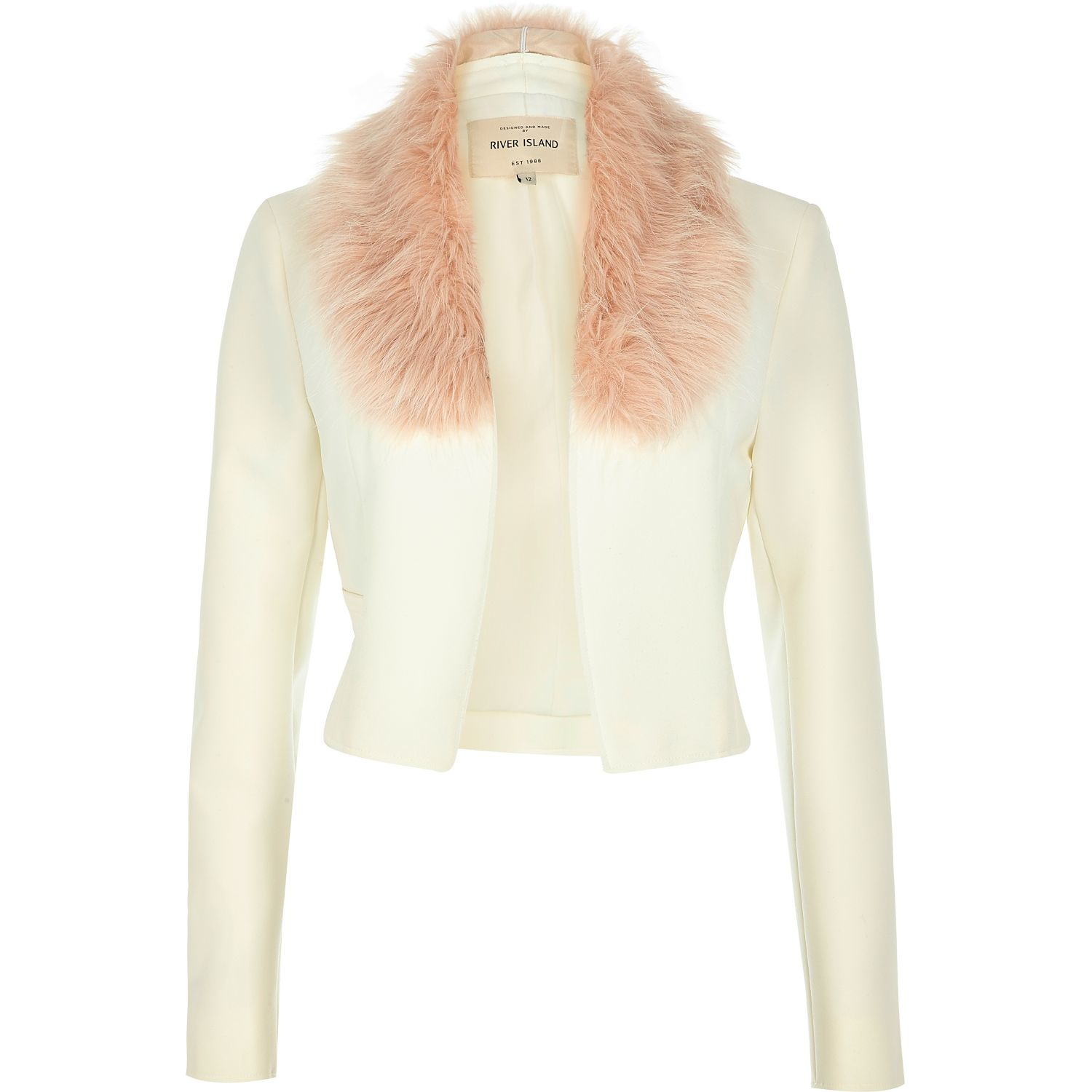 river island cream faux leather jacket