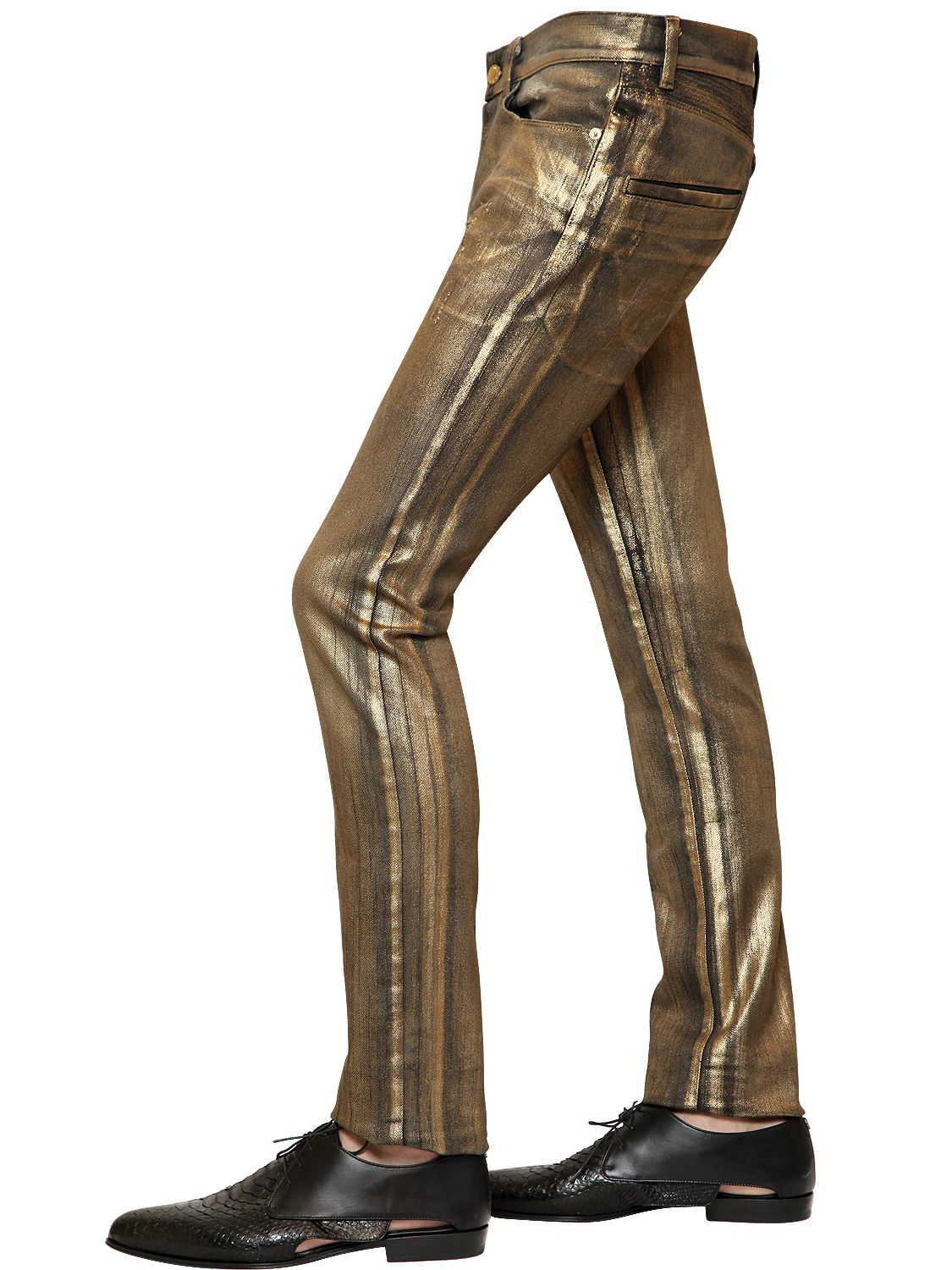 Lyst - Roberto cavalli 18cm Slim Fit Stretch Coated Denim Jeans in ...