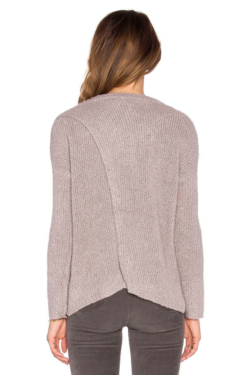 Lyst Fine Collection Split Back Sweater in Brown