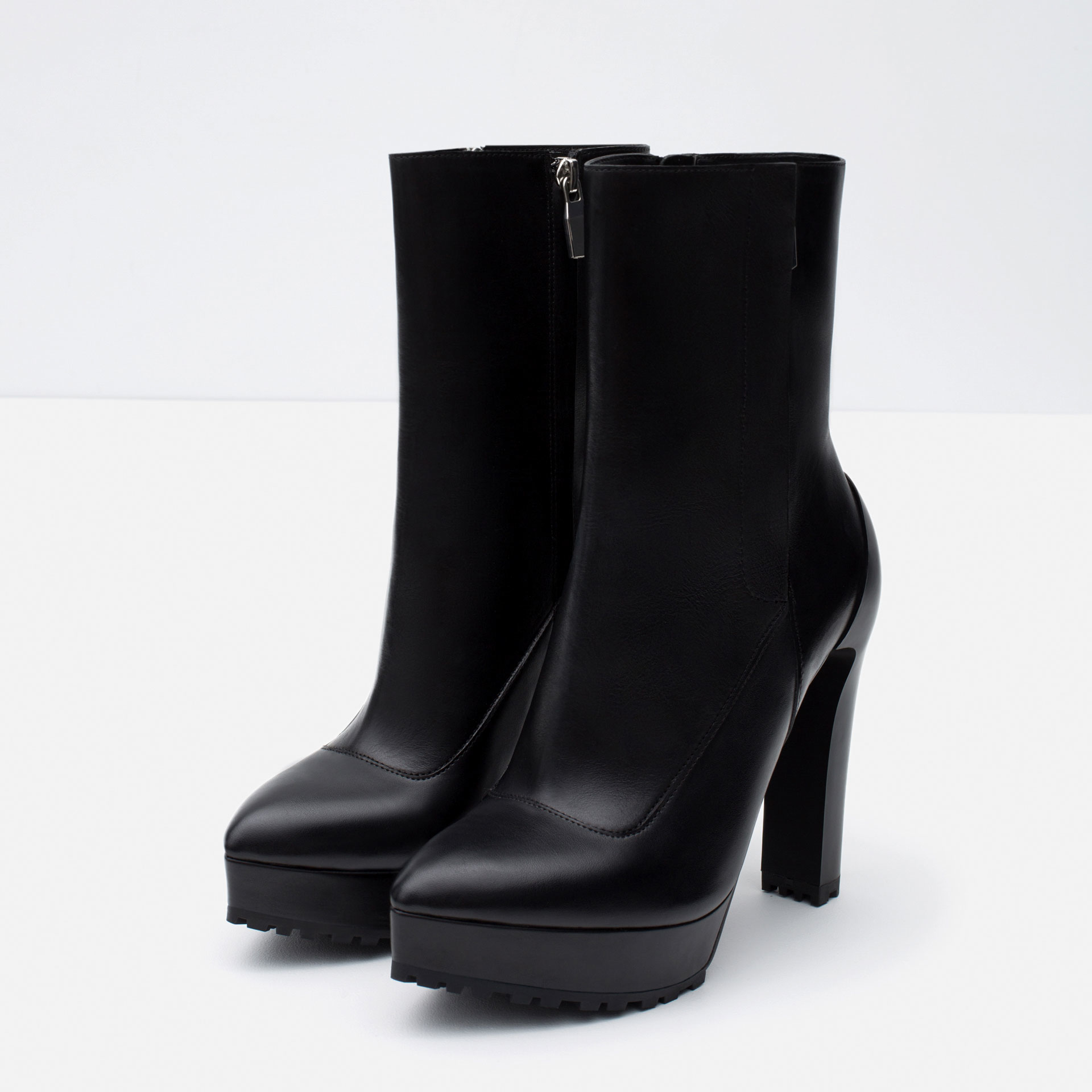 Black High Heel Ankle Boots