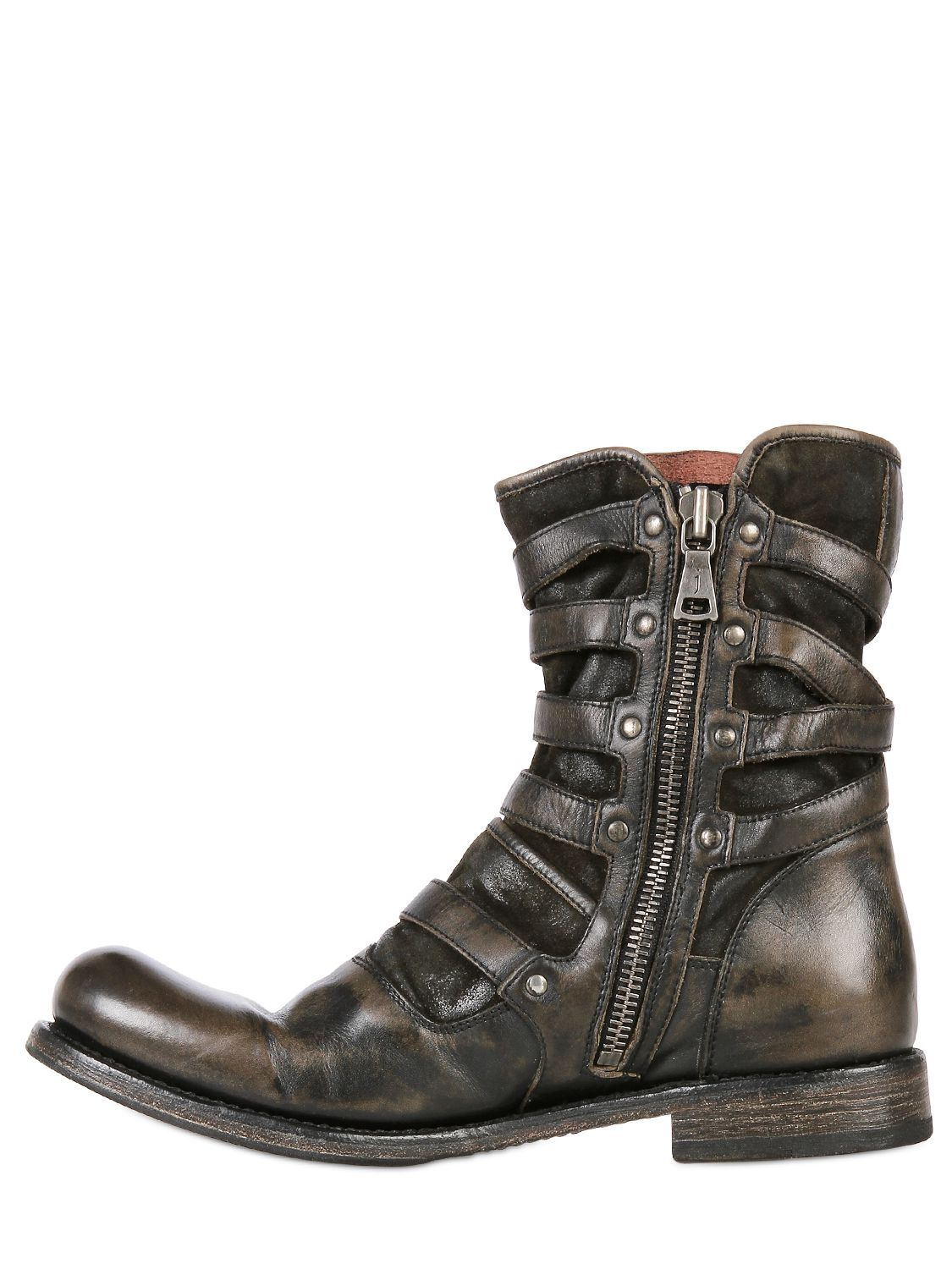 brown buckle boots mens