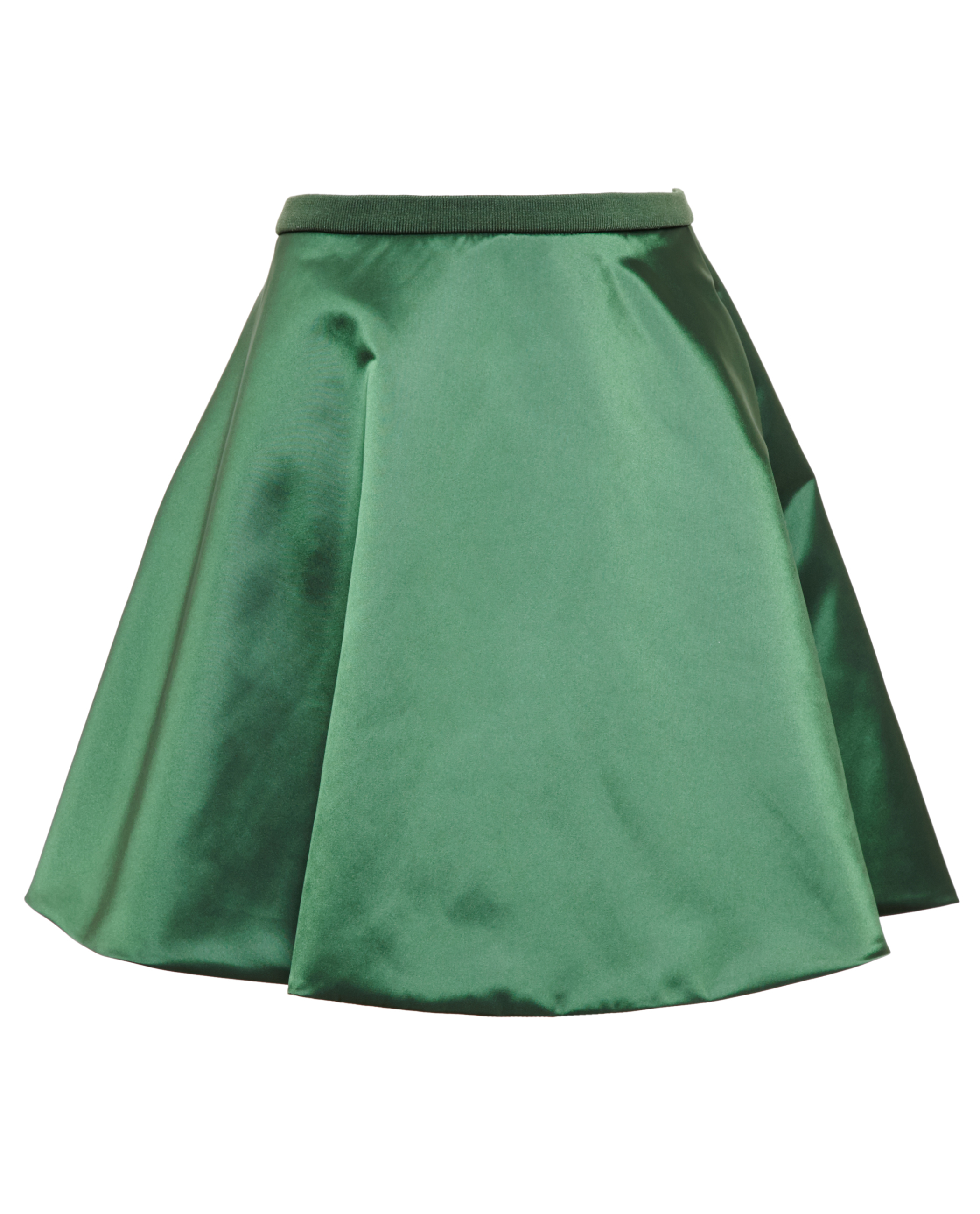 Acne studios Fuel Shine Satin Skirt in Green | Lyst