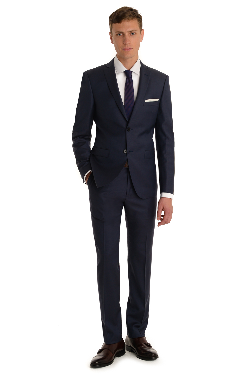 Dkny Slim Fit Lavender Twill Suit in Blue for Men | Lyst