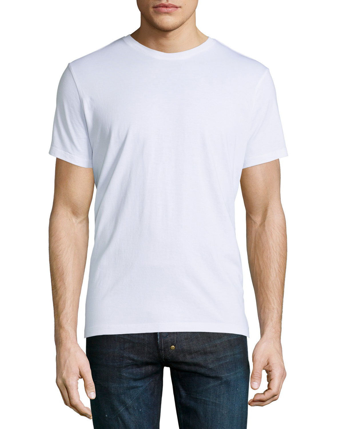 Neiman marcus Short-sleeve Crewneck T-shirt in White for Men | Lyst