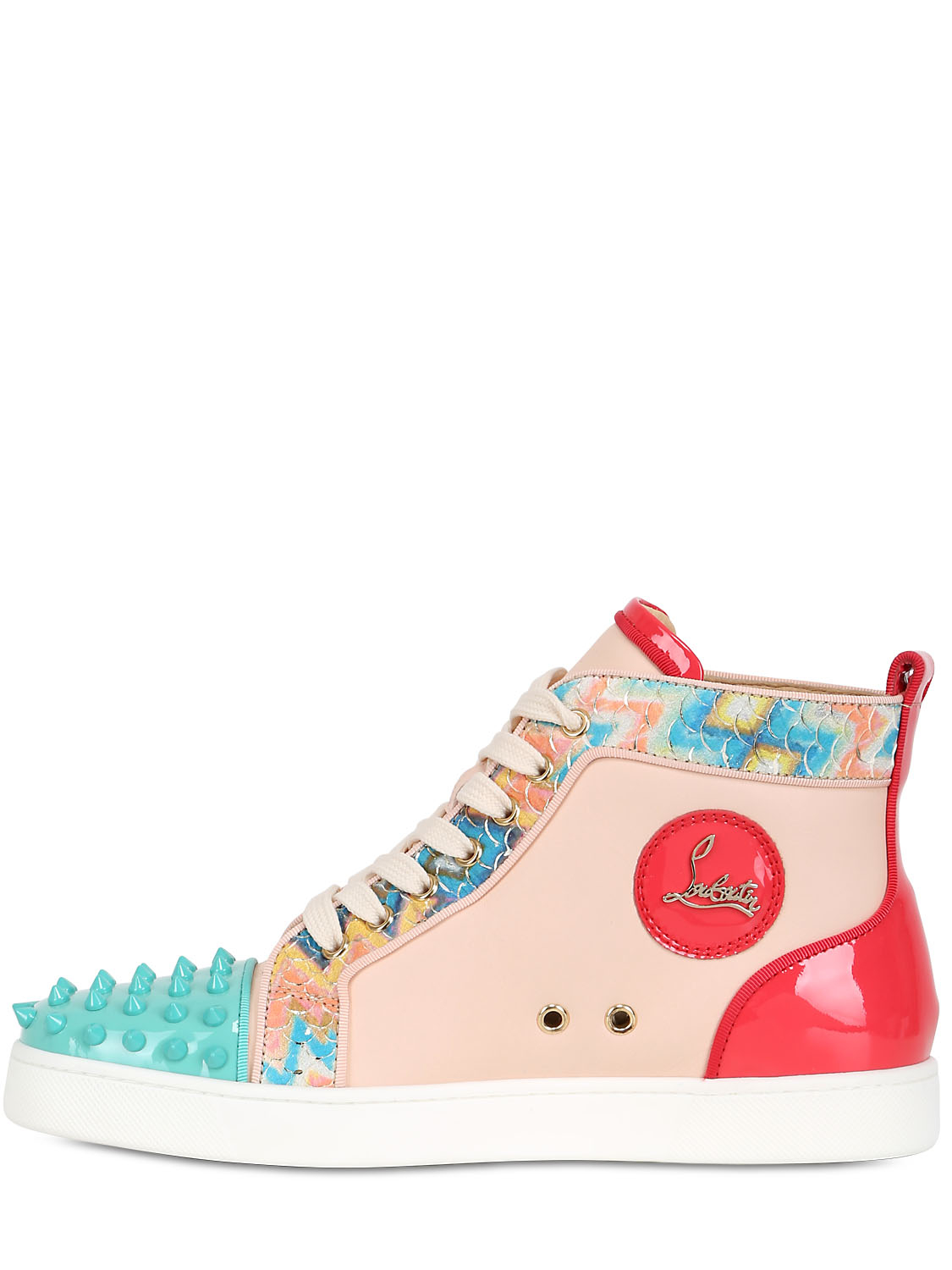 christian louboutin studded patent leather skate sneakers, Keyword