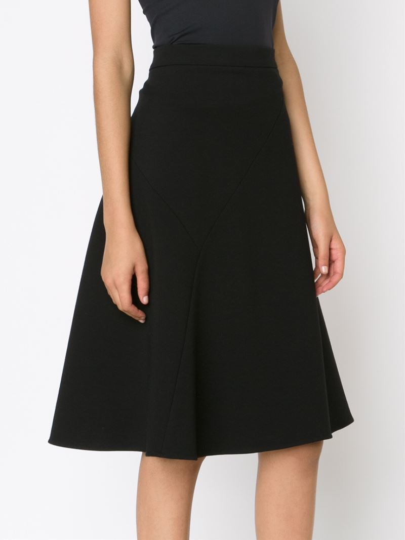 Lyst - Jil Sander Midi A-line Skirt in Black