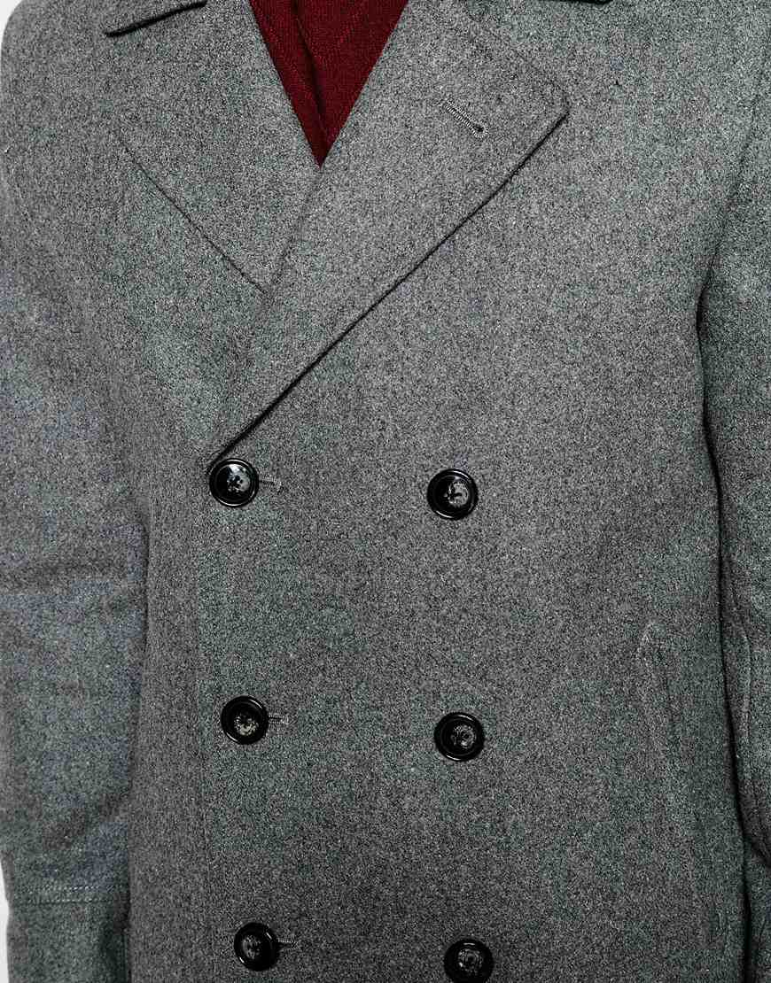 Asos Wool Peacoat In Light Grey Gray For Men Lyst Overcoats Peacoats Men S Wardrobe Essentials