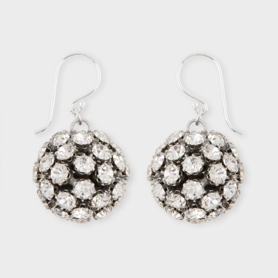 Lyst Paul Smith Sterling Silver Diamante Ball Earrings In Metallic Gallery
