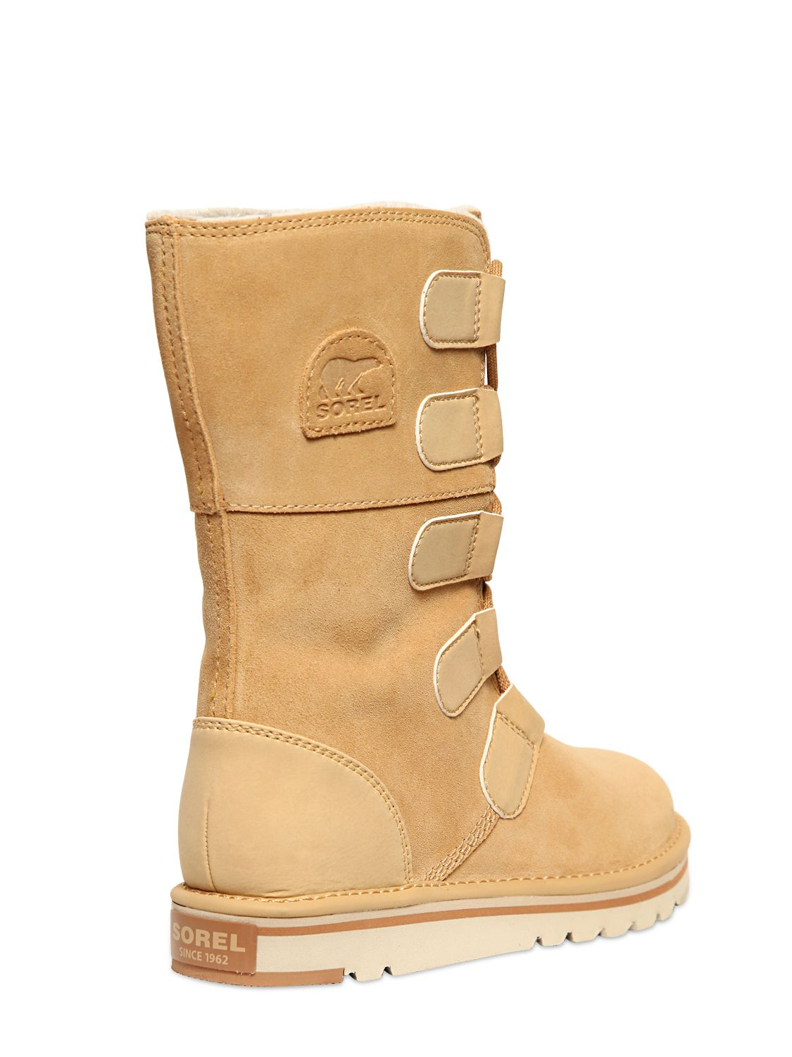 sorel shearling wedge boots