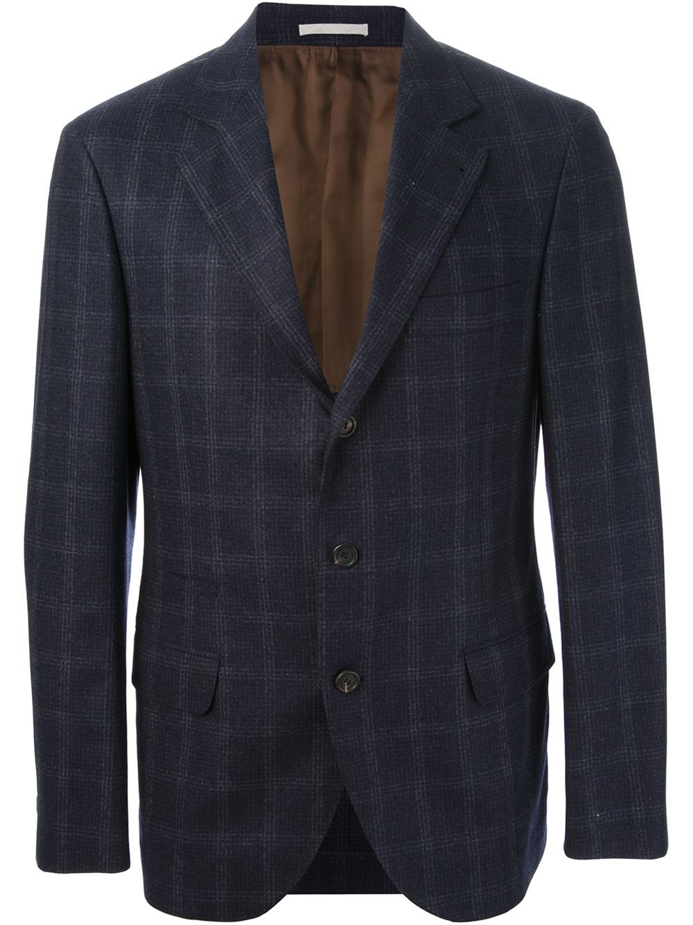 Brunello cucinelli Checked Suit in Blue for Men | Lyst