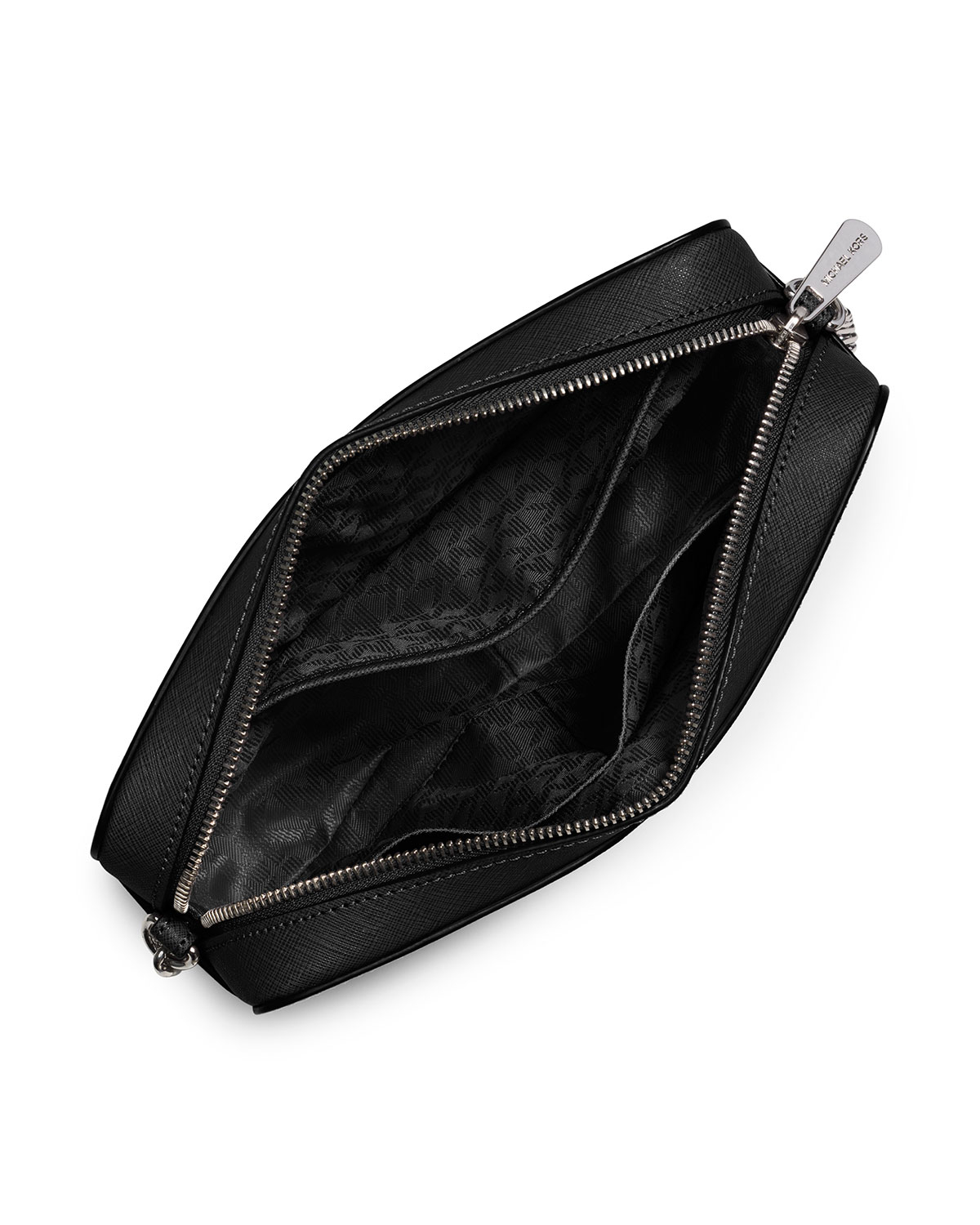 Michael michael kors Jet Set Travel Large Leather Cross-Body Bag in Black | Lyst