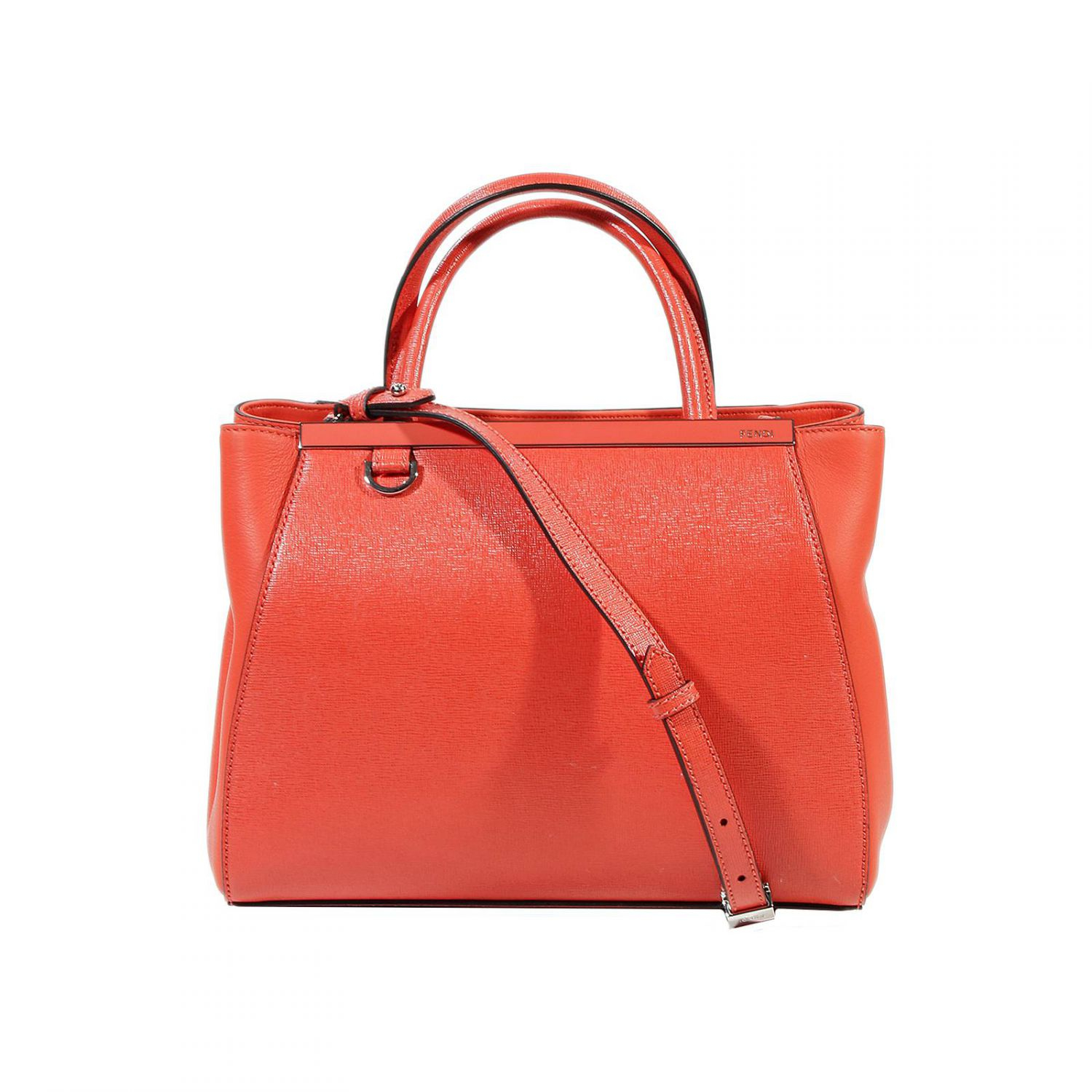 Lyst - Fendi Handbag 2Jours Small Leather in Orange