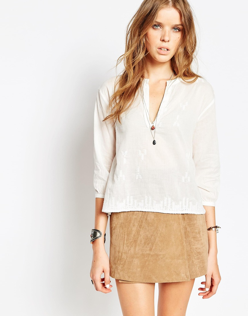 Lyst House Of Harlow 1960 Asha Blouse With Arrow Embroidery in White