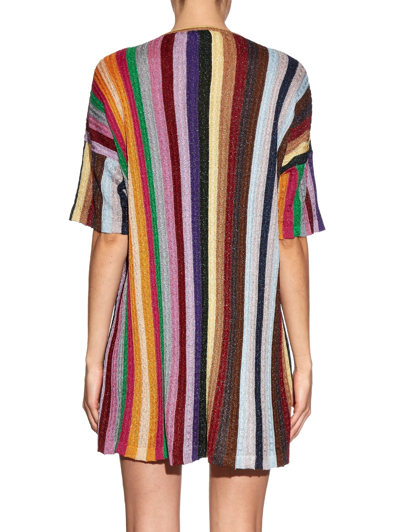 Lyst Marco De Vincenzo Striped Metallic Knit Mini Dress Gallery