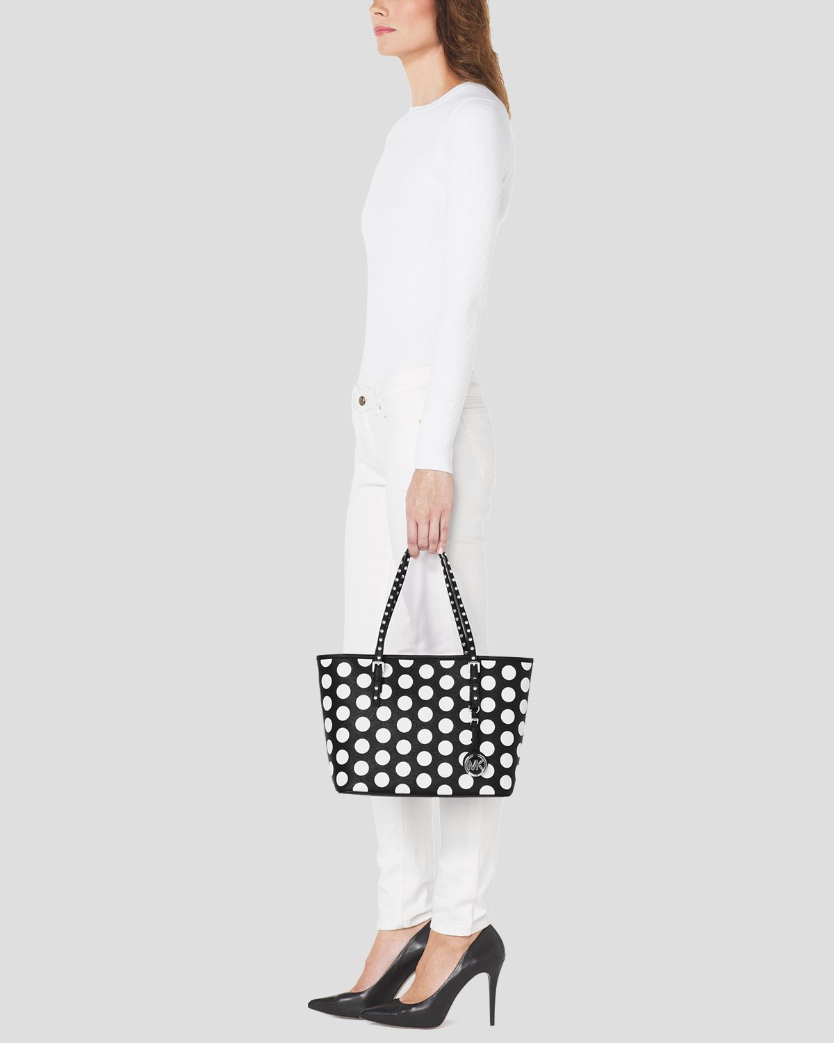 michael kors jet set tote white