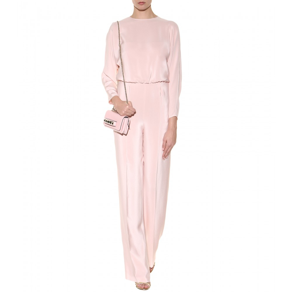 Valentino Silk Jumpsuit in Pink - Lyst