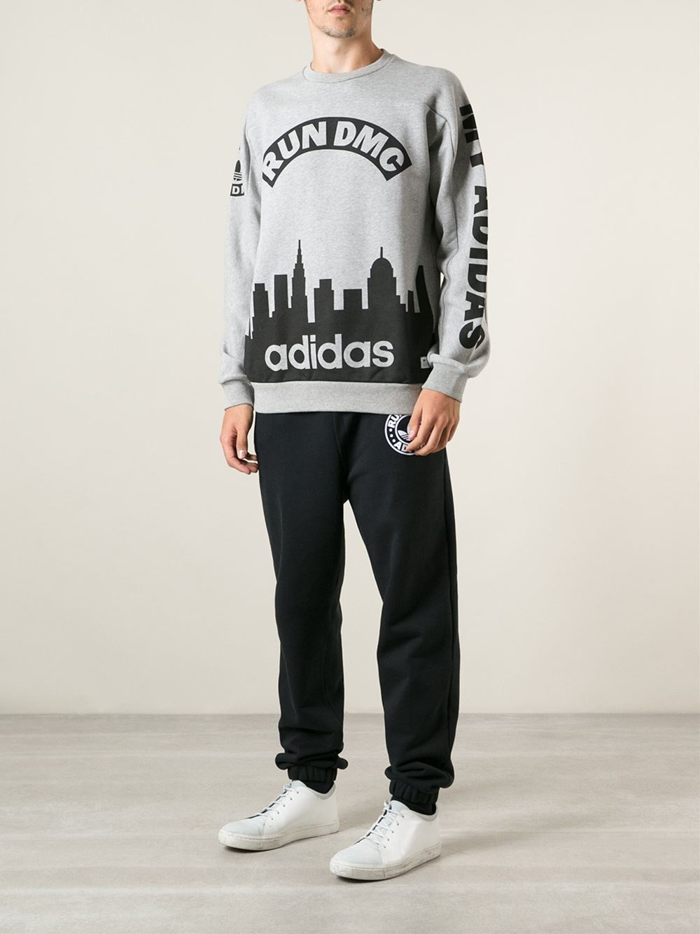 adidas Run Dmc Sweatshirt in Gray for Men Lyst