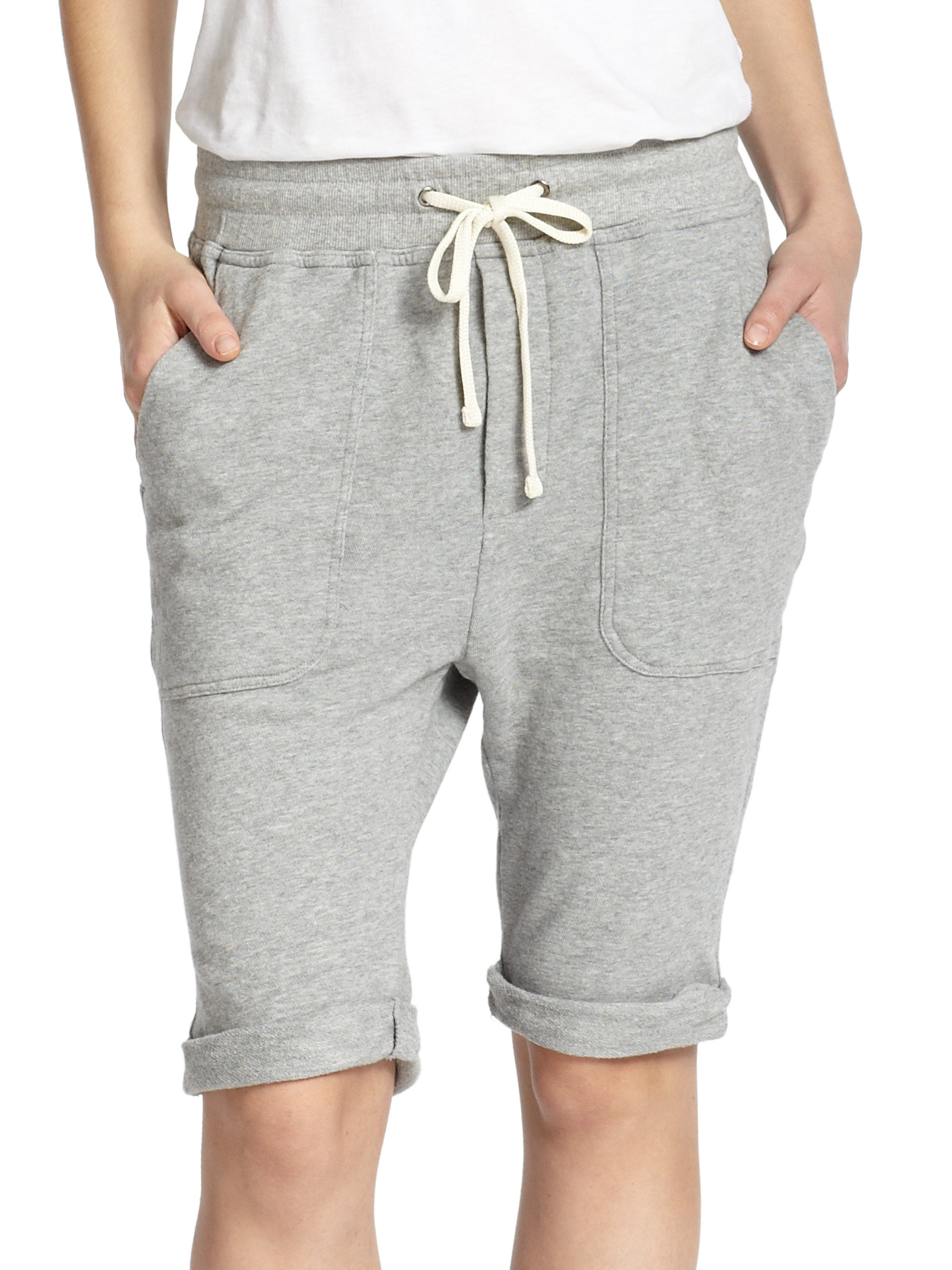 Lyst James Perse Knit Bermuda Shorts in Gray