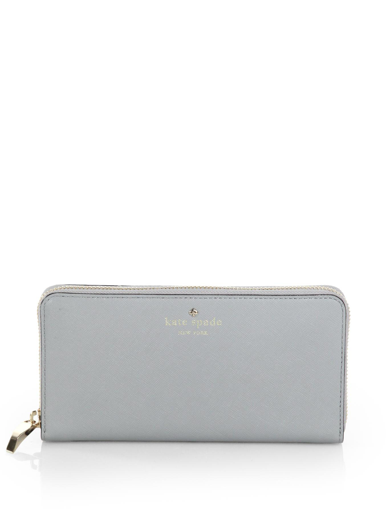 Lyst - Kate Spade New York Saffiano Leather Continental Wallet in Gray