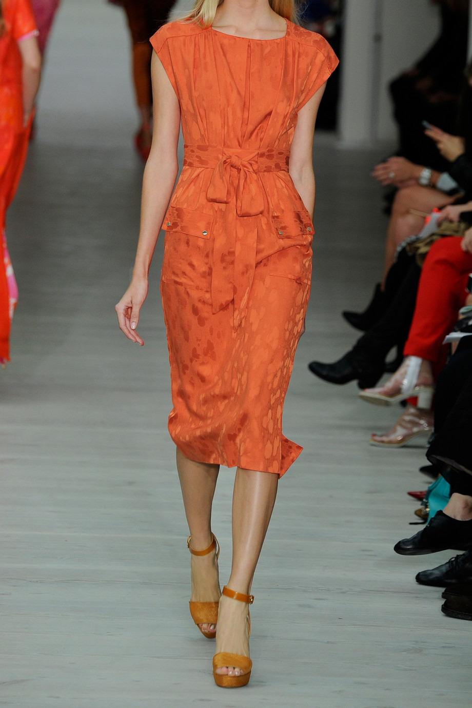 Matthew williamson Satin-jacquard Midi Dress in Orange | Lyst Matthew williamson Satin-jacquard Midi Dress in Orange | Lyst