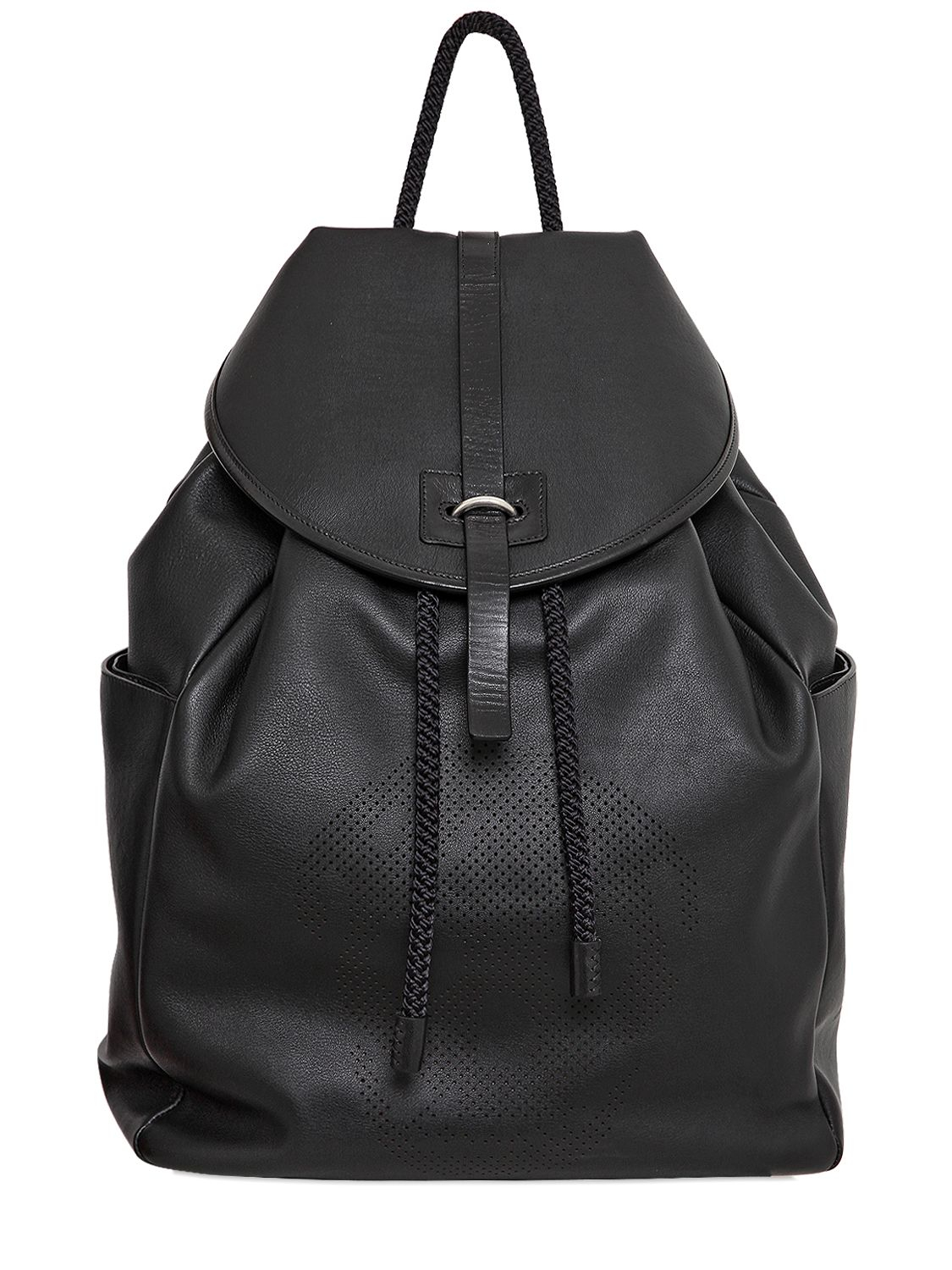 Lyst - Alexander Mcqueen Perforated Skull Soft Leather Backpack in Black for Men