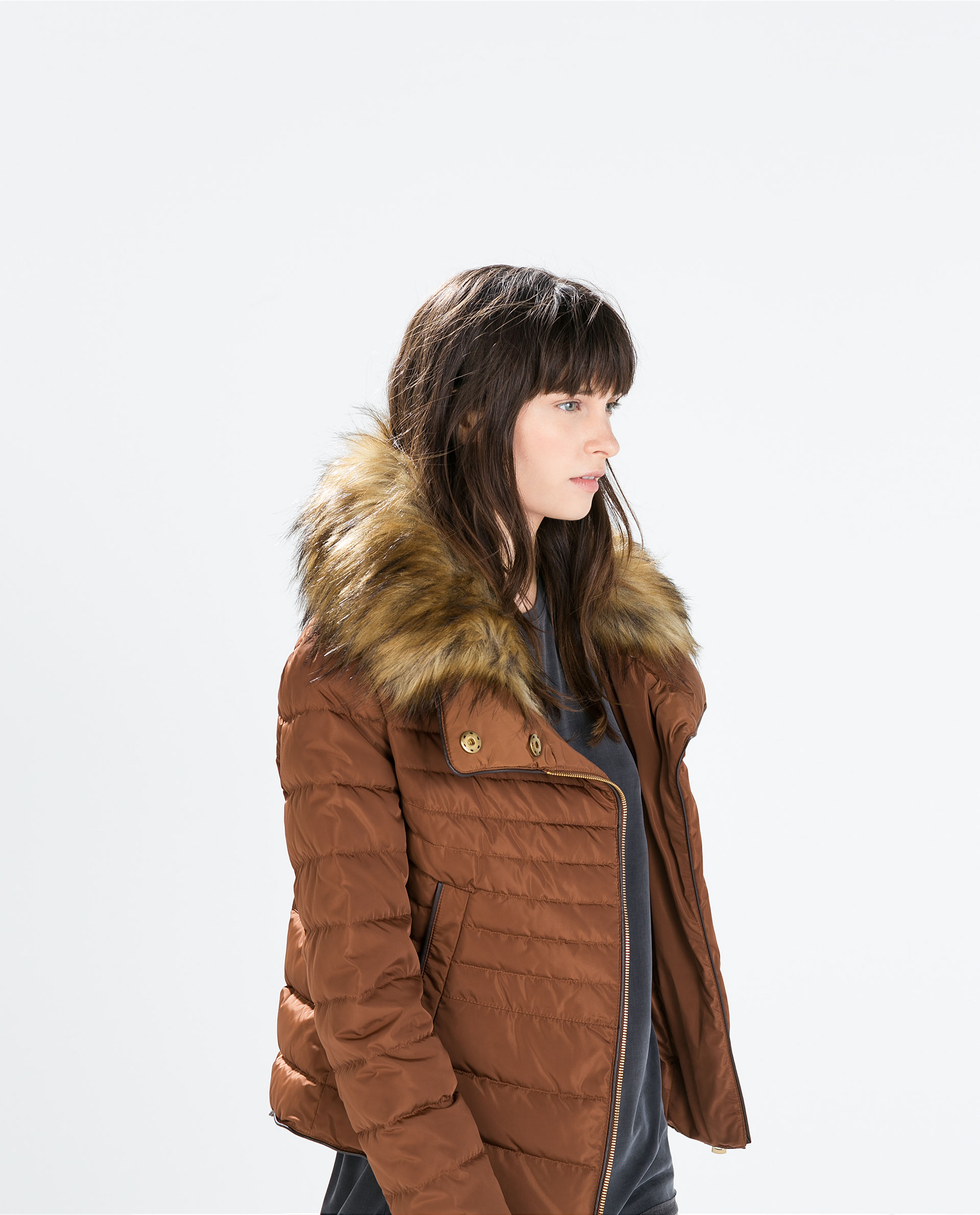 Faux Fur Coats 2017 Tradingbasis Image 11 Of Faux Fur Collar Biker Jacket From Zara