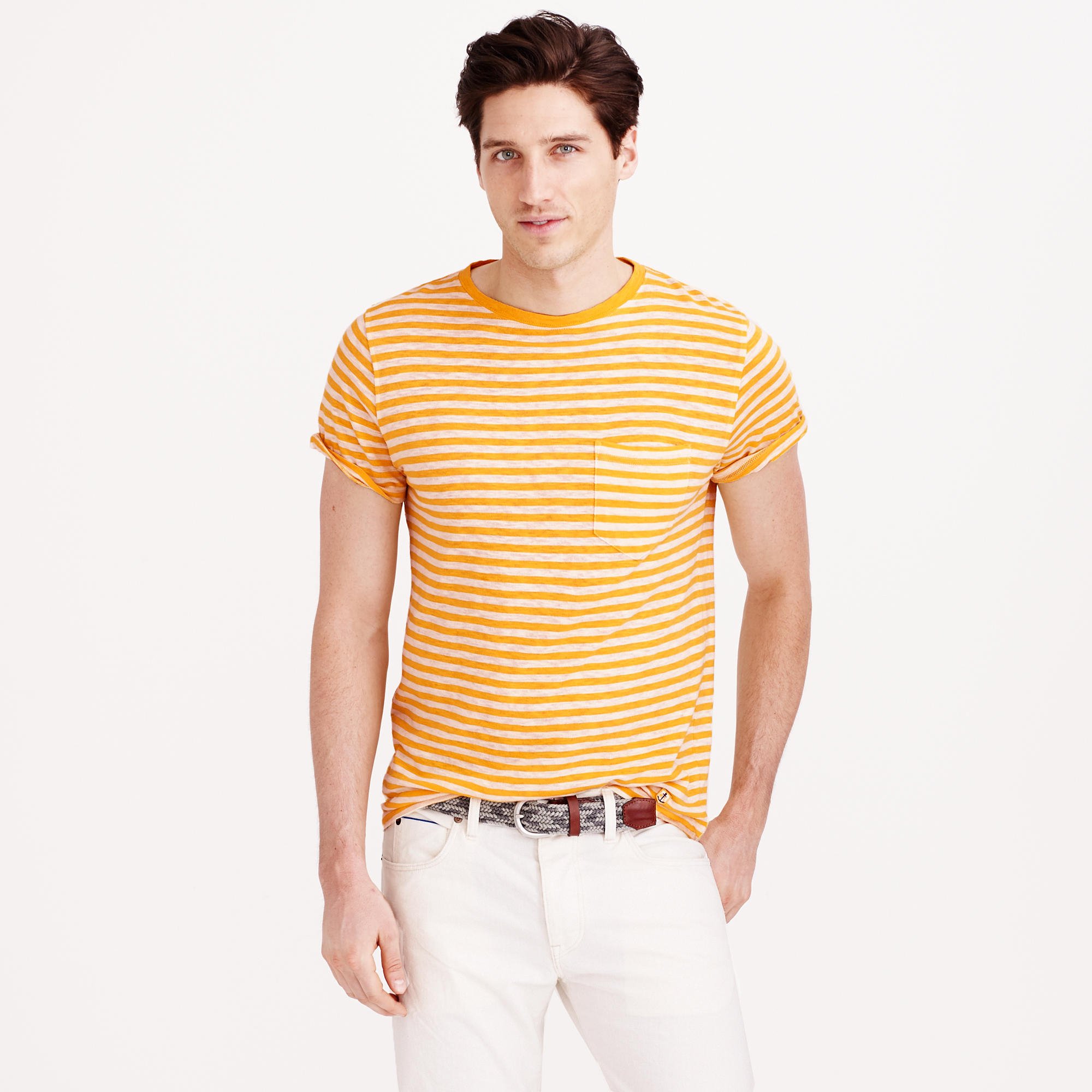 J.crew Armor-lux Striped T-shirt in Orange for Men (honey nature) | Lyst