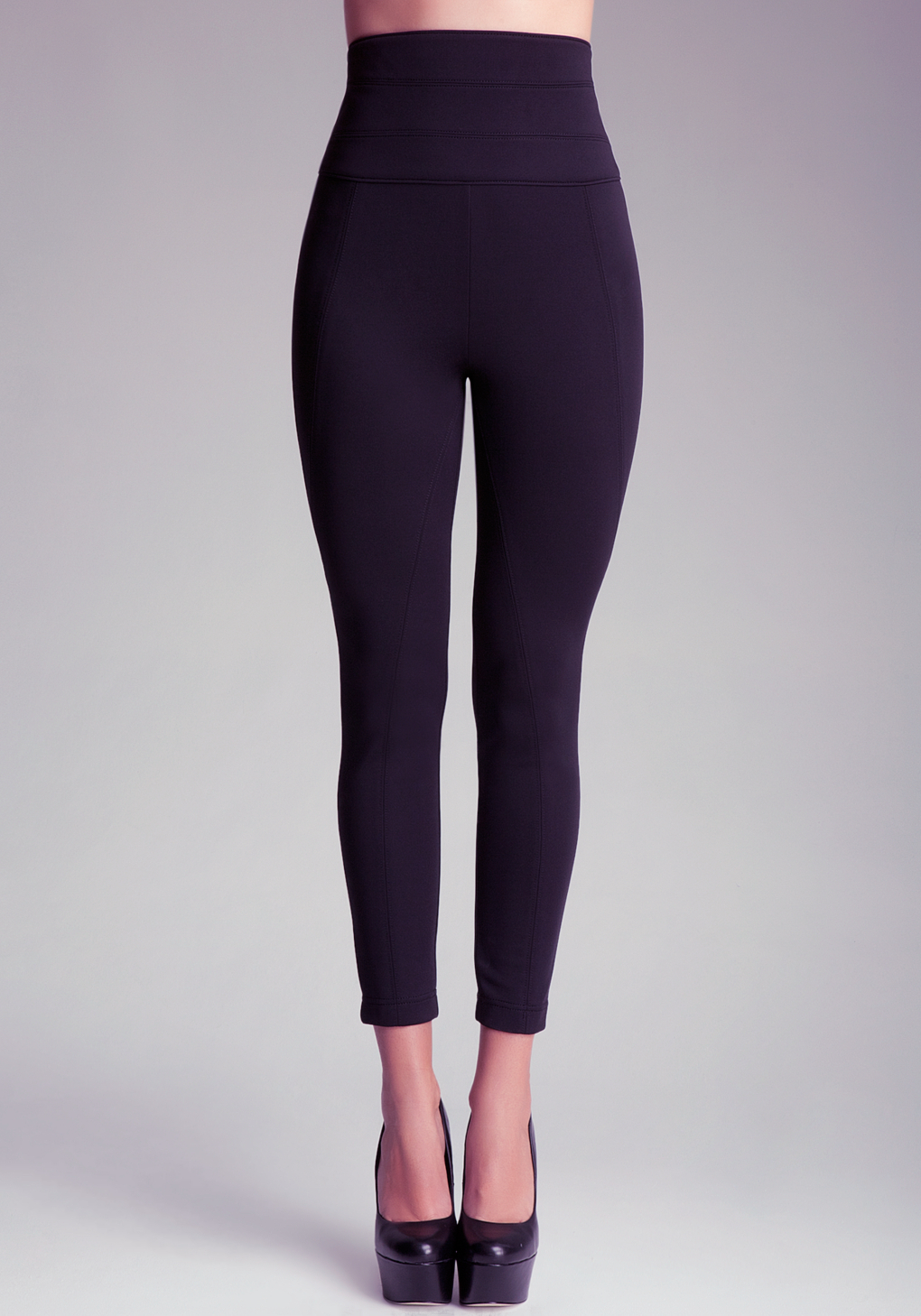 Lyst Bebe High Waist Scuba Leggings in Black