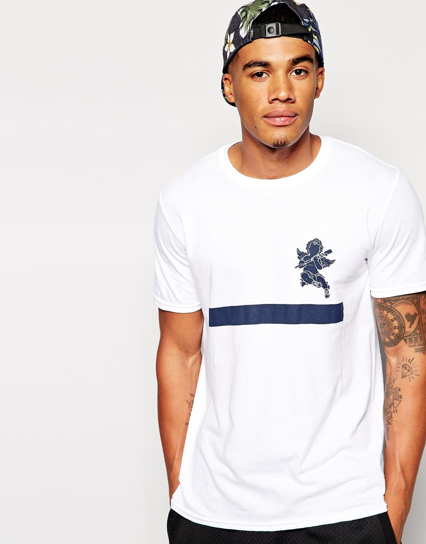 Lyst - Anticulture T-Shirt With Chest Stripe in White for Men