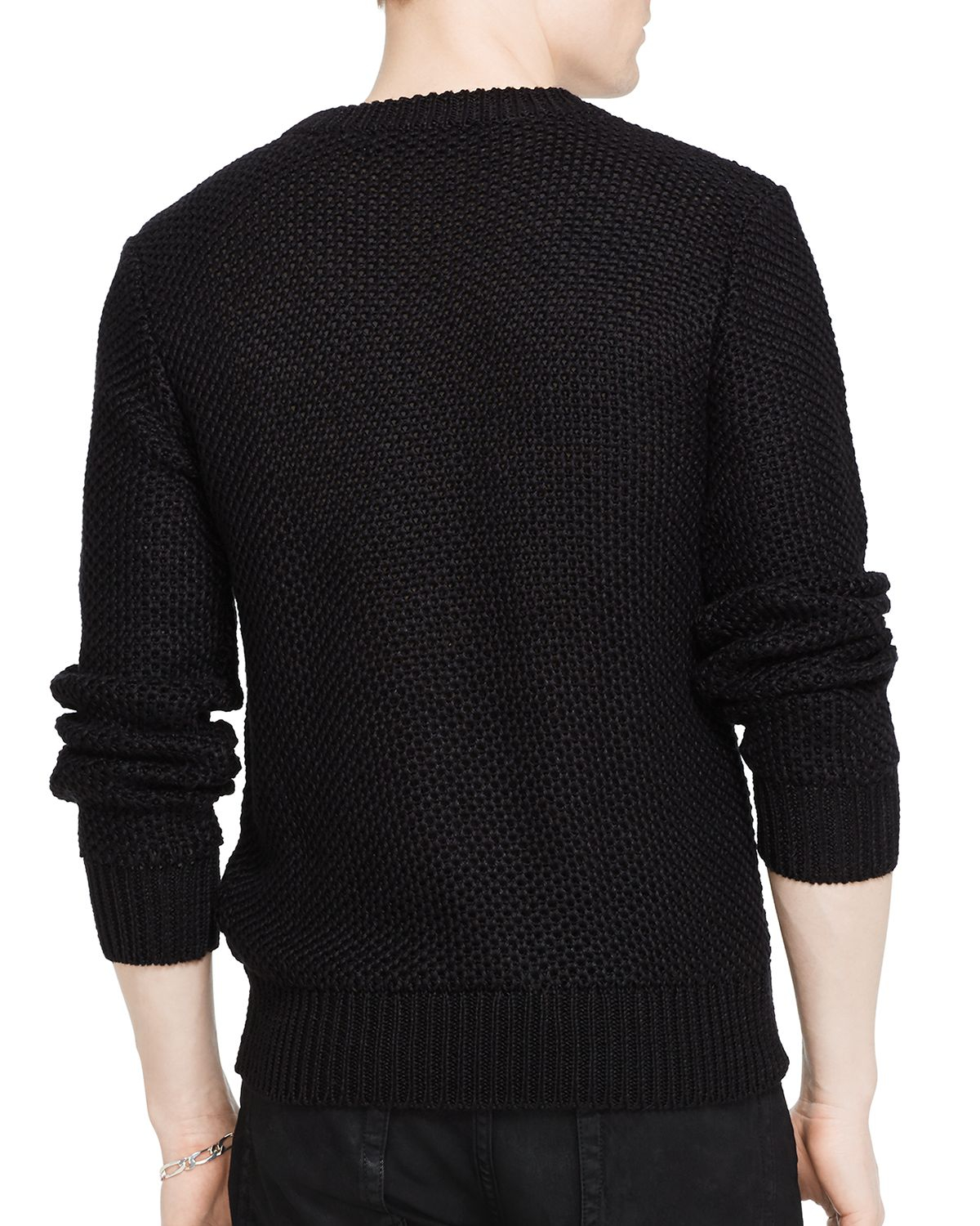 Lyst - Ralph Lauren Black Label Linen Textured Sweater in Black for Men