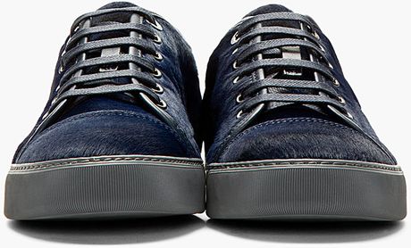 Lanvin Navy Calf_hair Sneakers in Blue for Men (navy) | Lyst