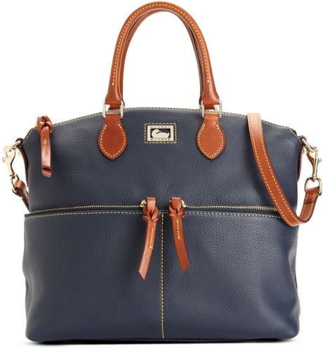 Dooney & Bourke Dillen Ii Double Pocket Satchel in Blue (Navy) | Lyst