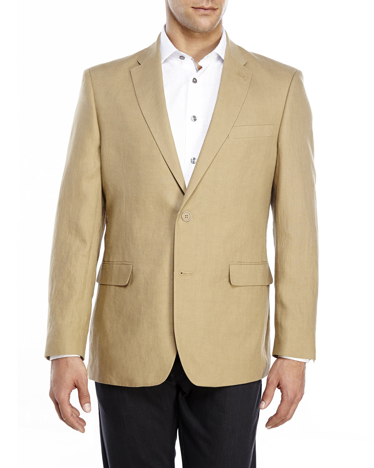 Tommy hilfiger Tan TwoButton Linen Sport Coat in Natural for Men Lyst