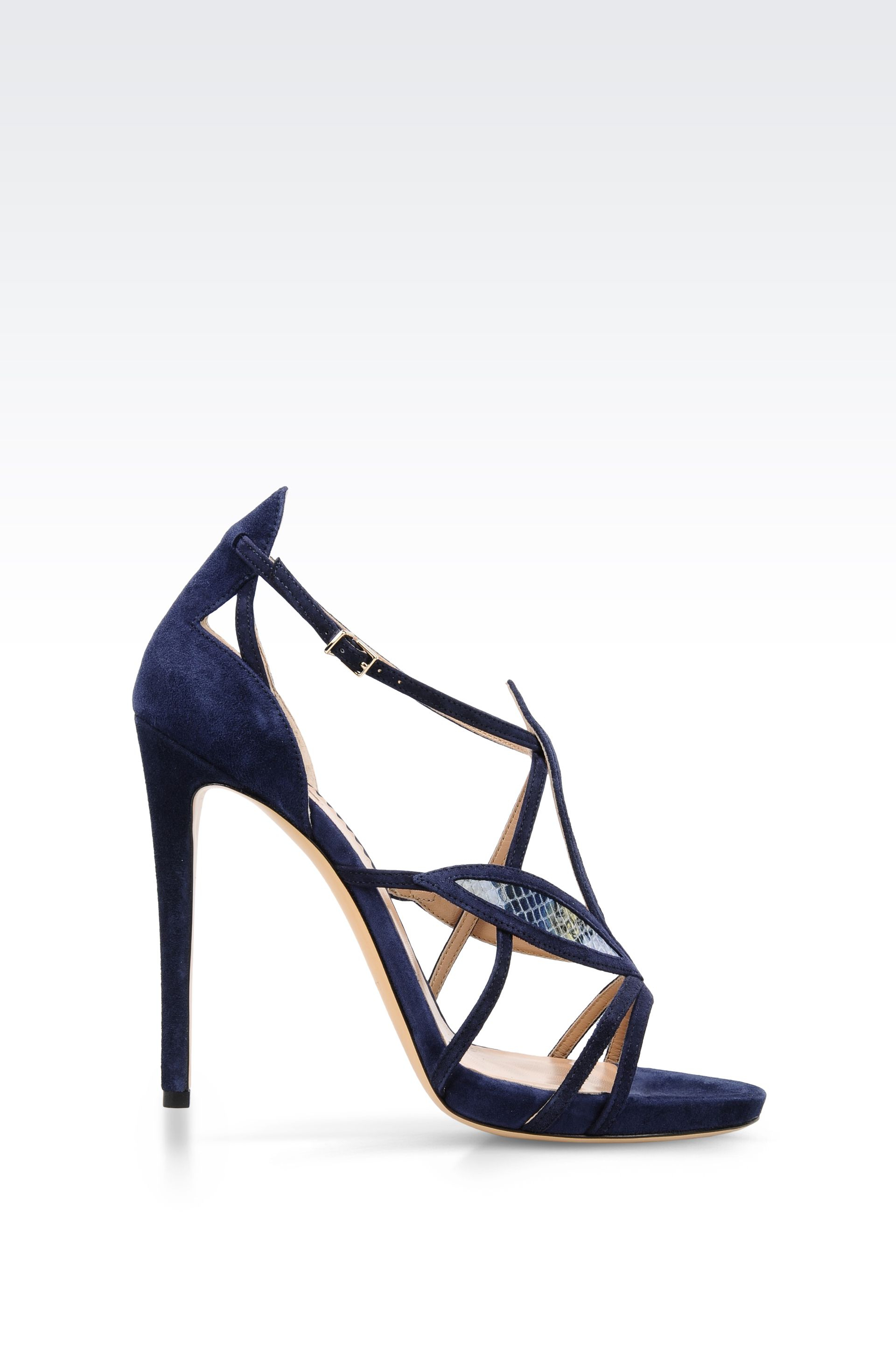 Lyst - Emporio Armani Highheeled Sandals in Blue