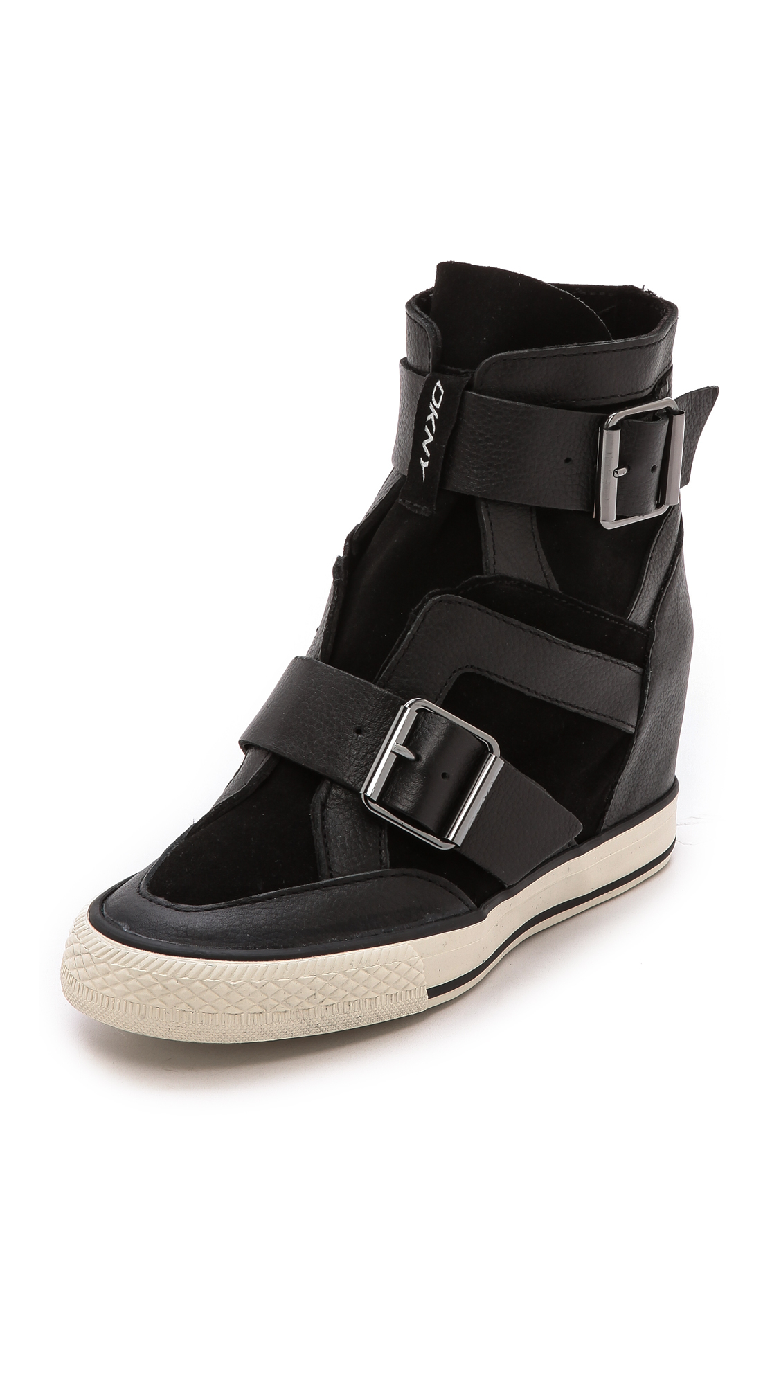 black snakeskin wedge sneakers