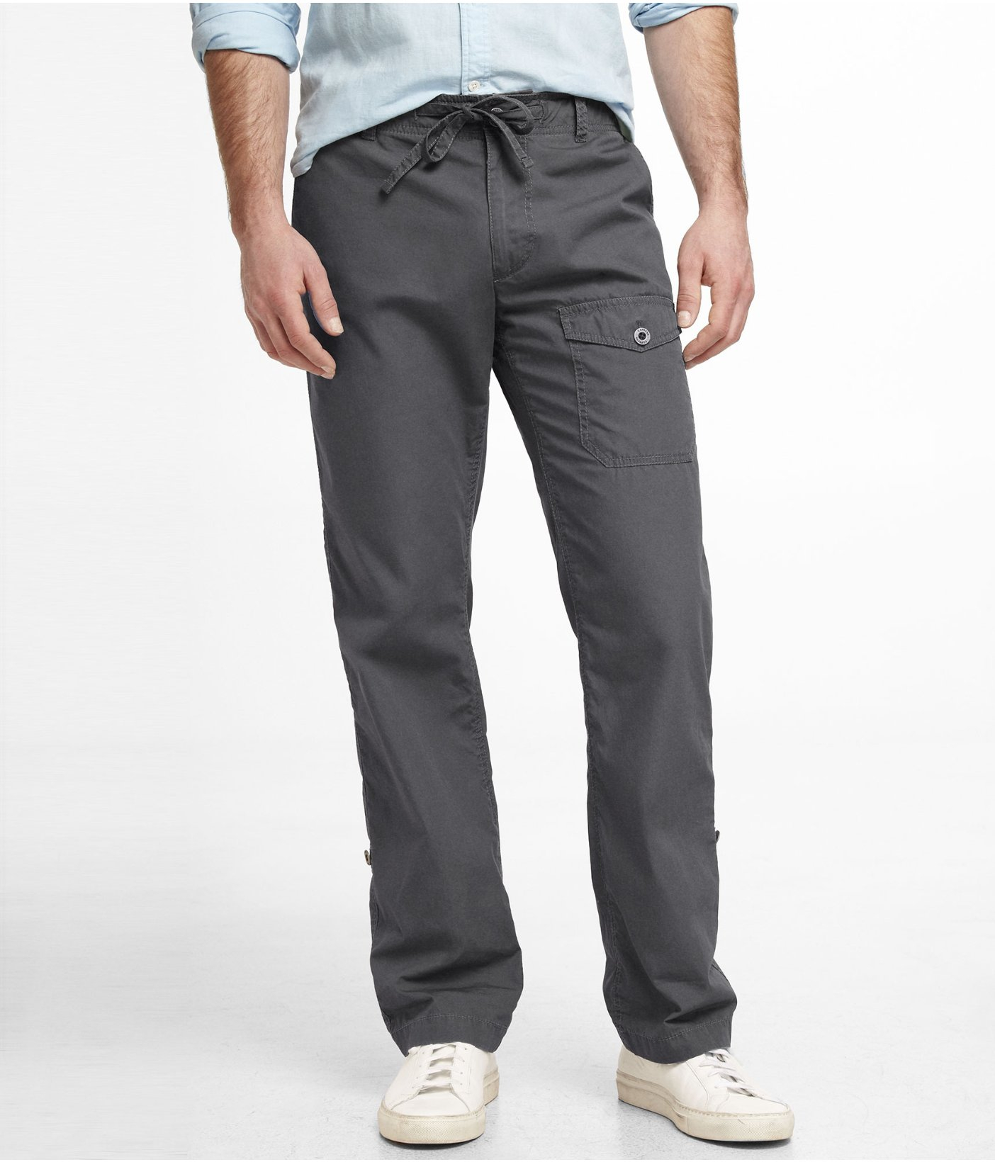 Express Gray Cotton Drawstring Pant in Gray for Men (COAL) | Lyst