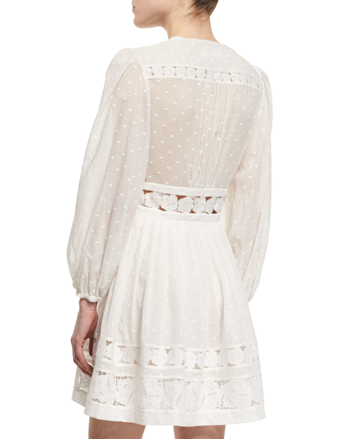 Lyst Zimmermann Realm Embroideredpanel Dress in White