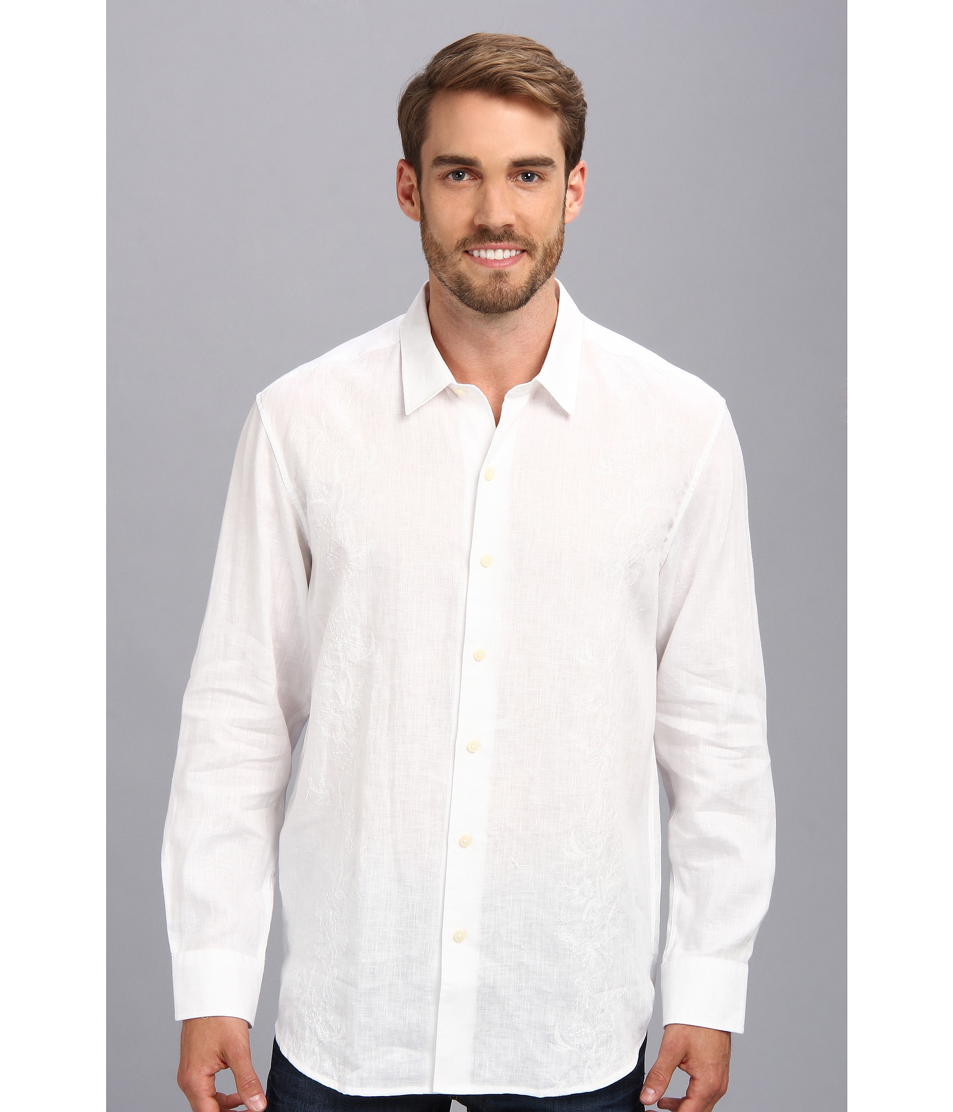 Tommy bahama Island Modern Fit White Knight Linen Ls Shirt in White for ...