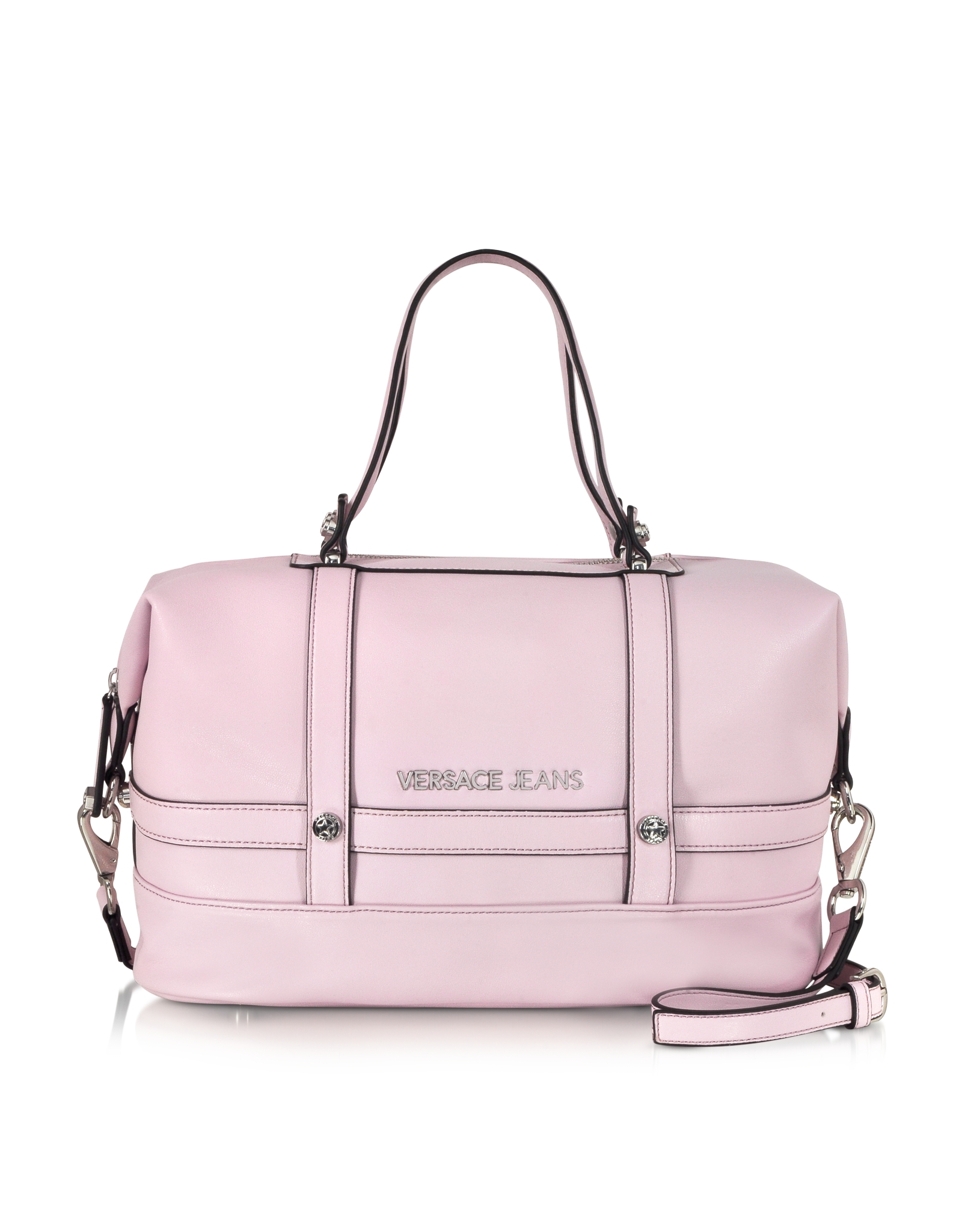 Lyst - Versace Jeans Light Pink Eco Leather Satchel W/Shoulder Strap in Pink