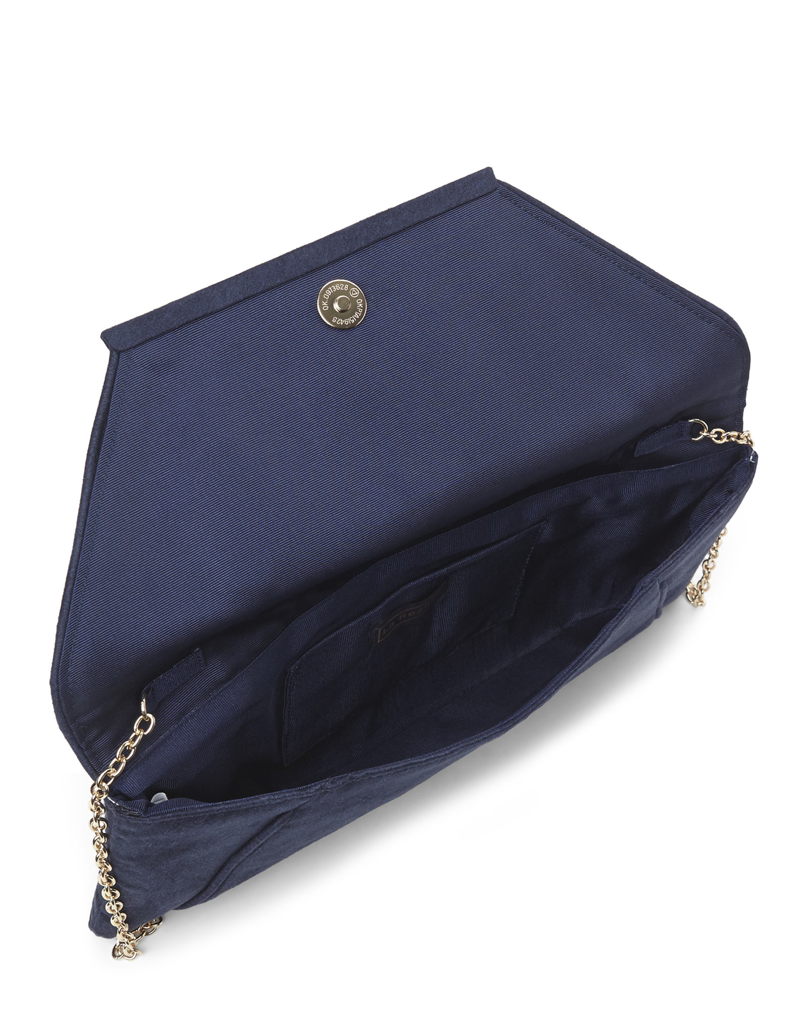 Lyst La Regale Navy Faux Suede Envelope Clutch In Blue Gallery