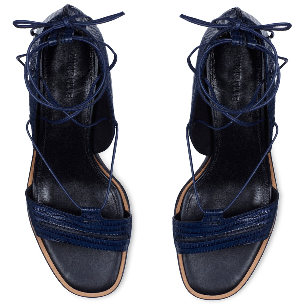 navy leather block heel sandals