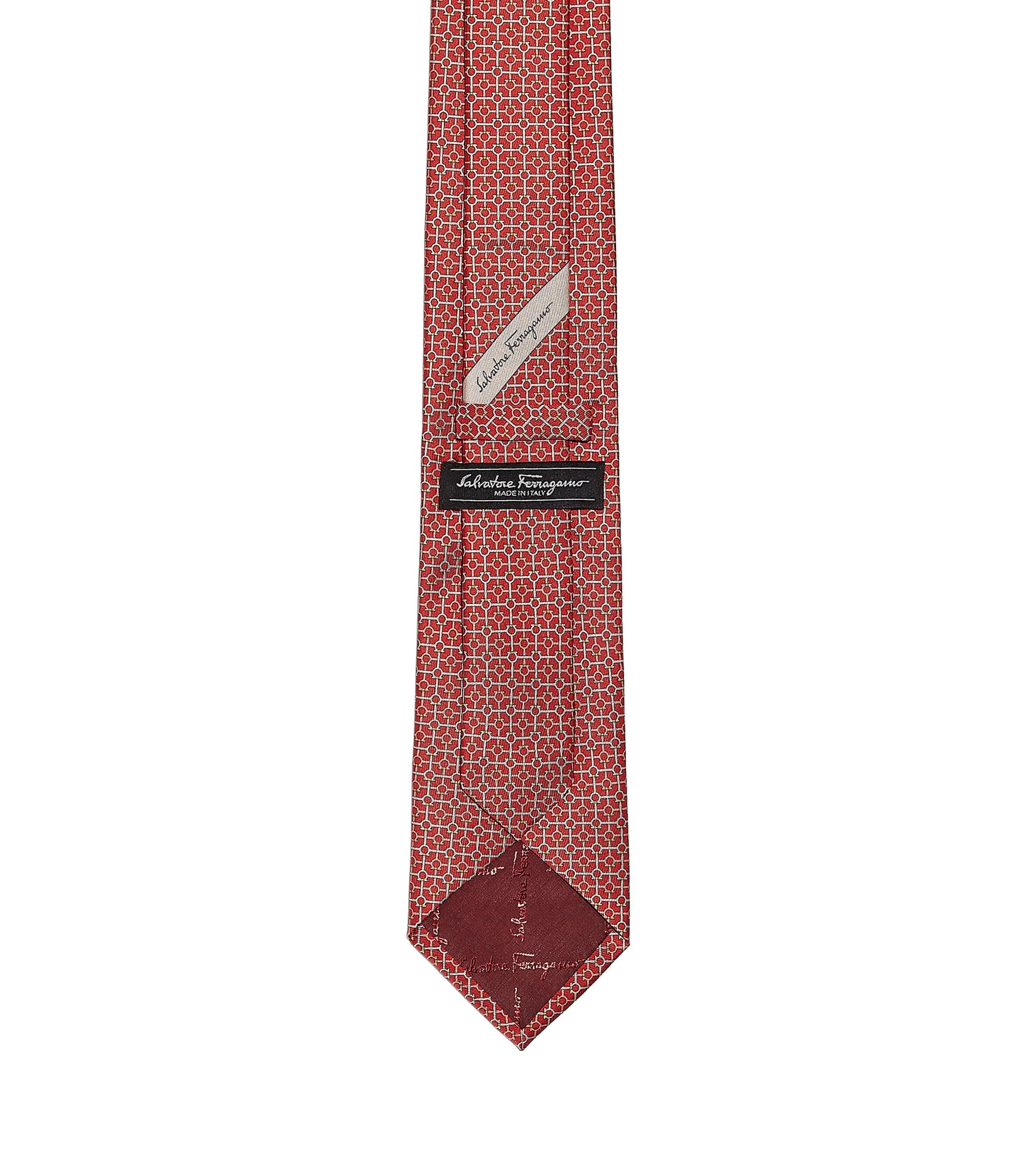 Ferragamo Gancini Print Tie in Red for Men - Lyst