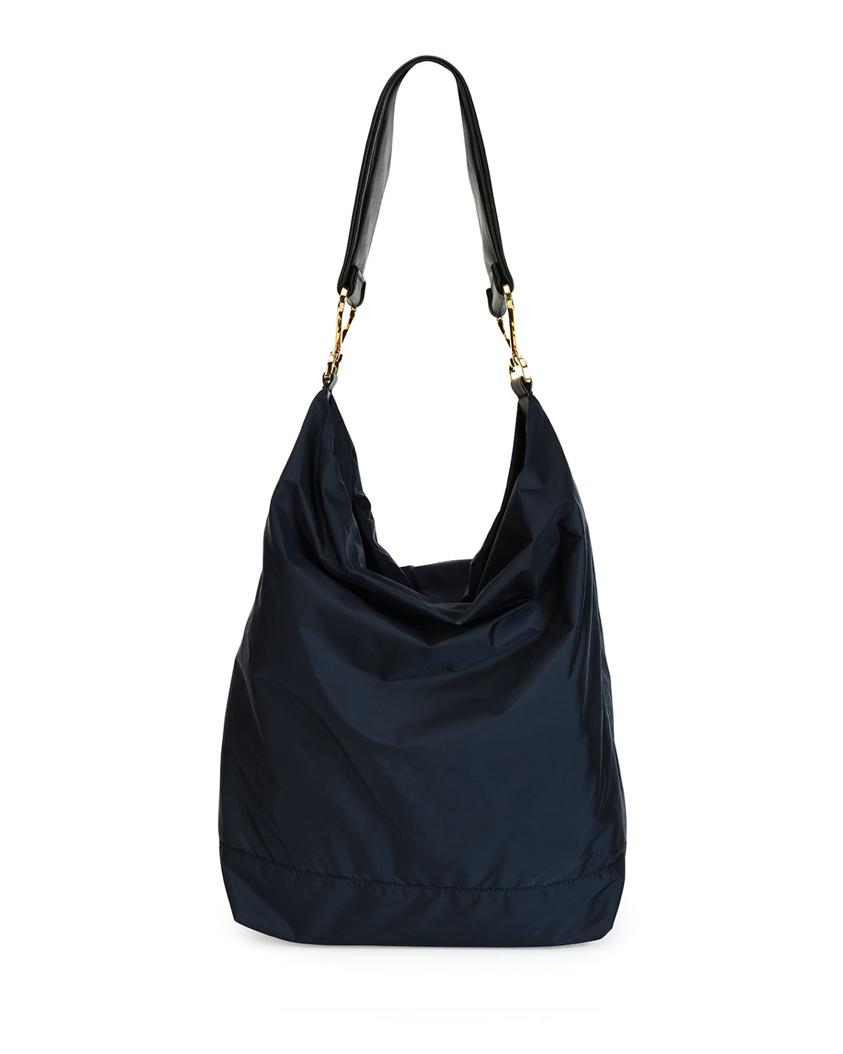 Large Black Nylon Hobo Bag
