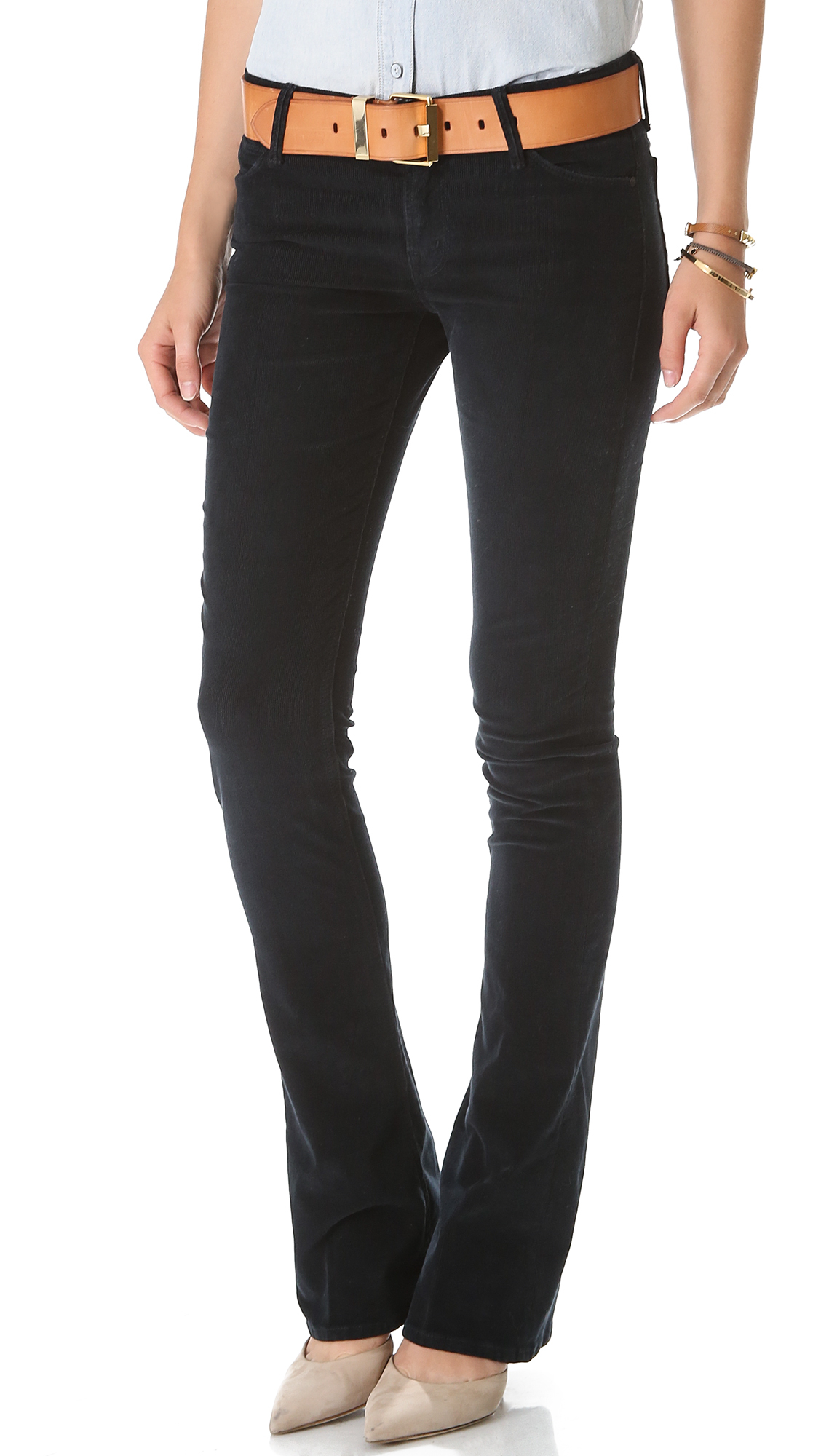 black corduroy flare pants