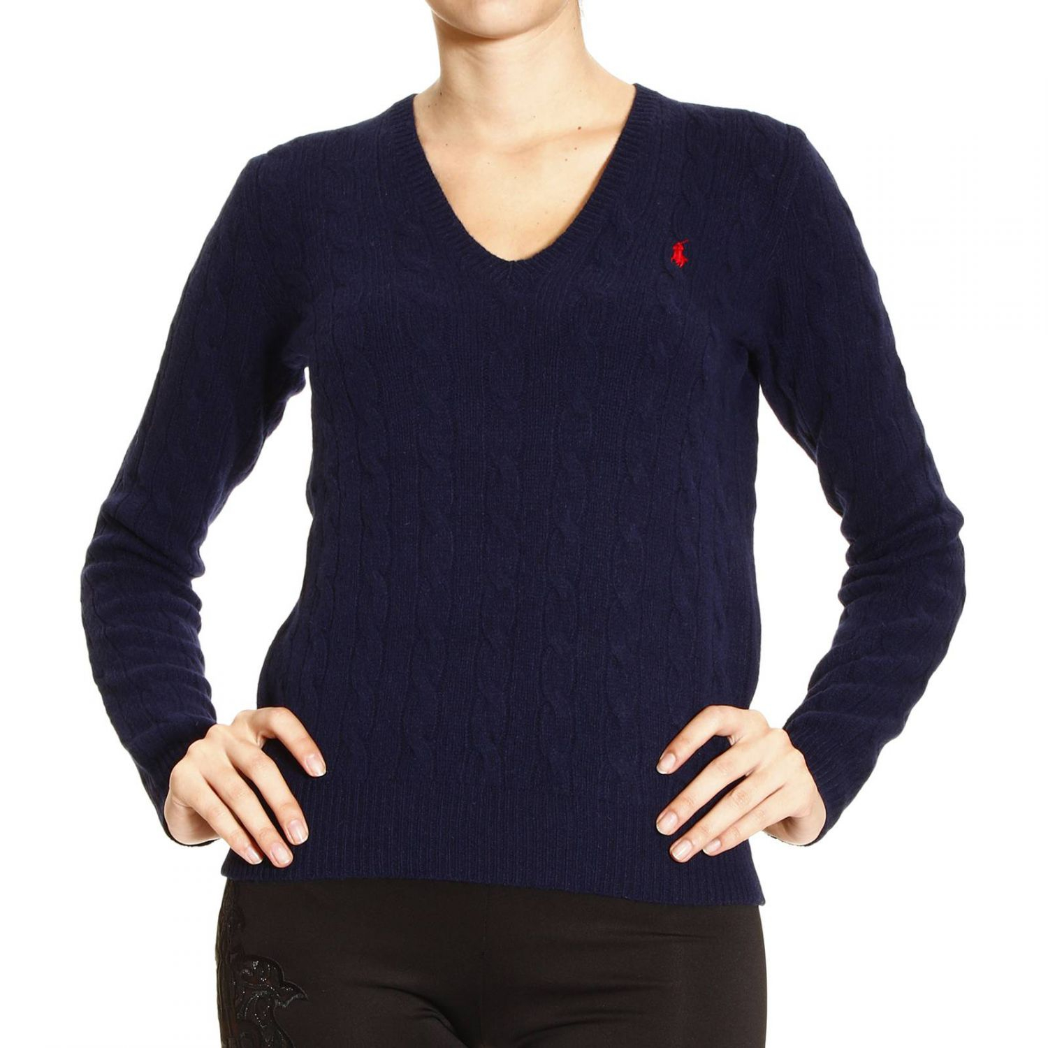 Polo ralph lauren Cable V-neck Sweater in Blue (Navy) | Lyst
