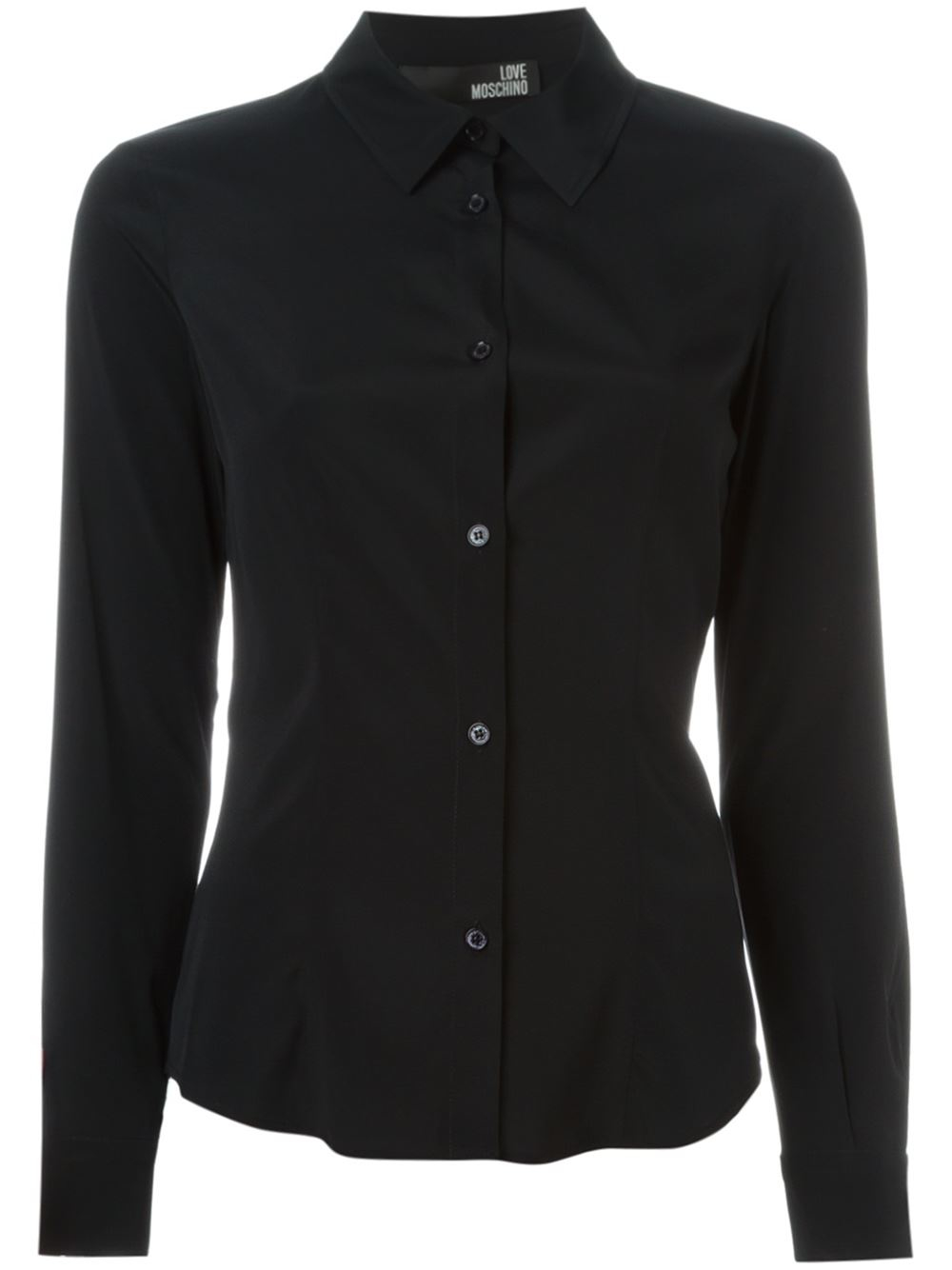 Lyst - Love Moschino Cutaway Collar Shirt in Black