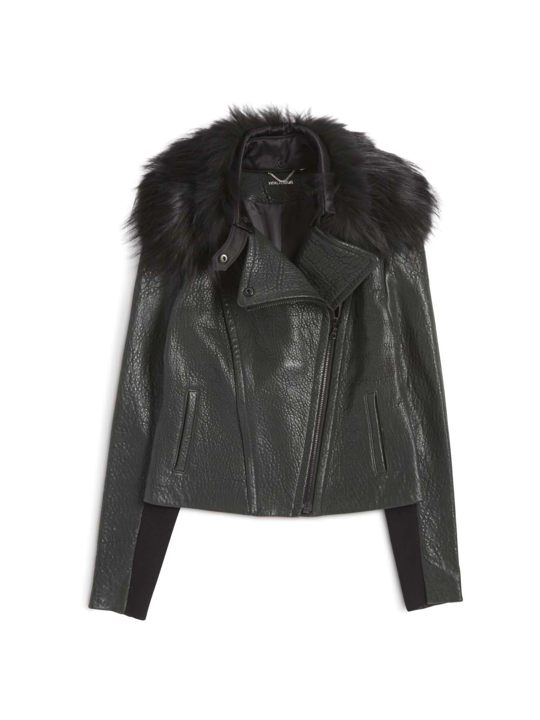 Black Leather Jacket With Fur Collar | Outdoor Jacket